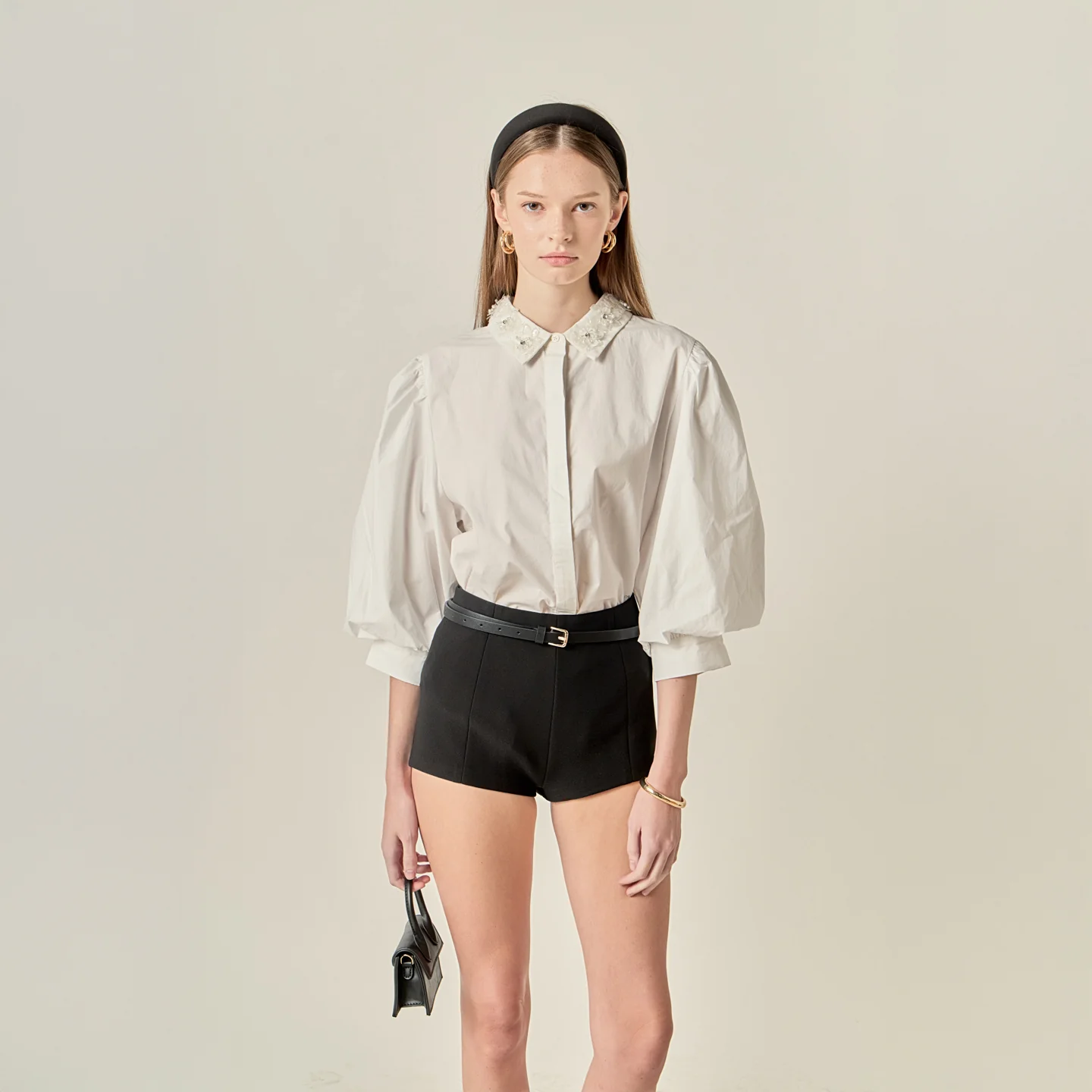 Amelie Rhinestone Trim Shirt - Image 8
