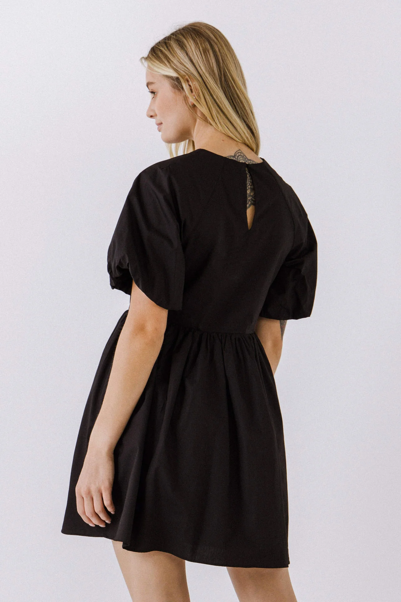 Short Balloon Sleeve Mini Dress - Image 14