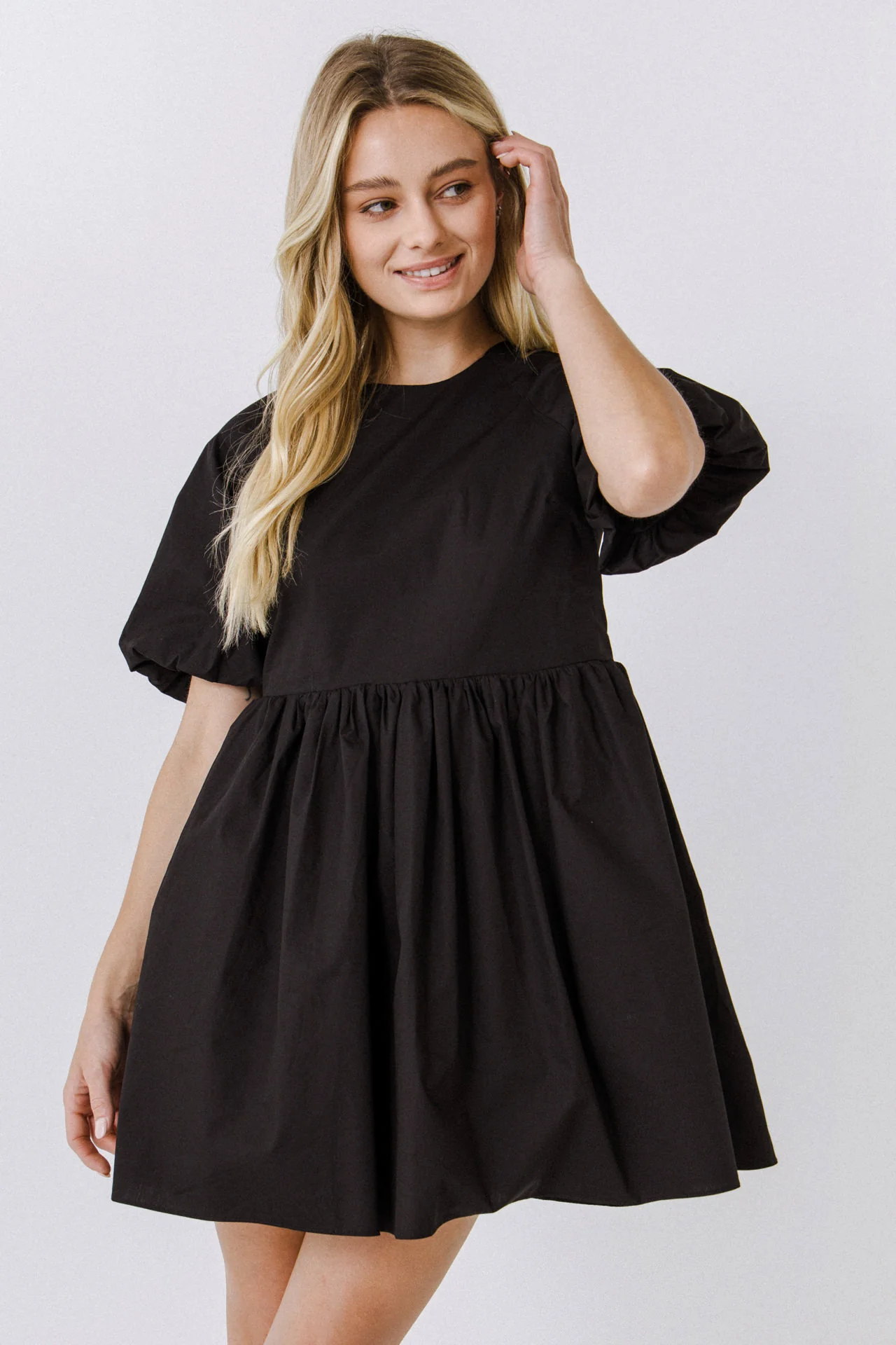 Short Balloon Sleeve Mini Dress - Image 15