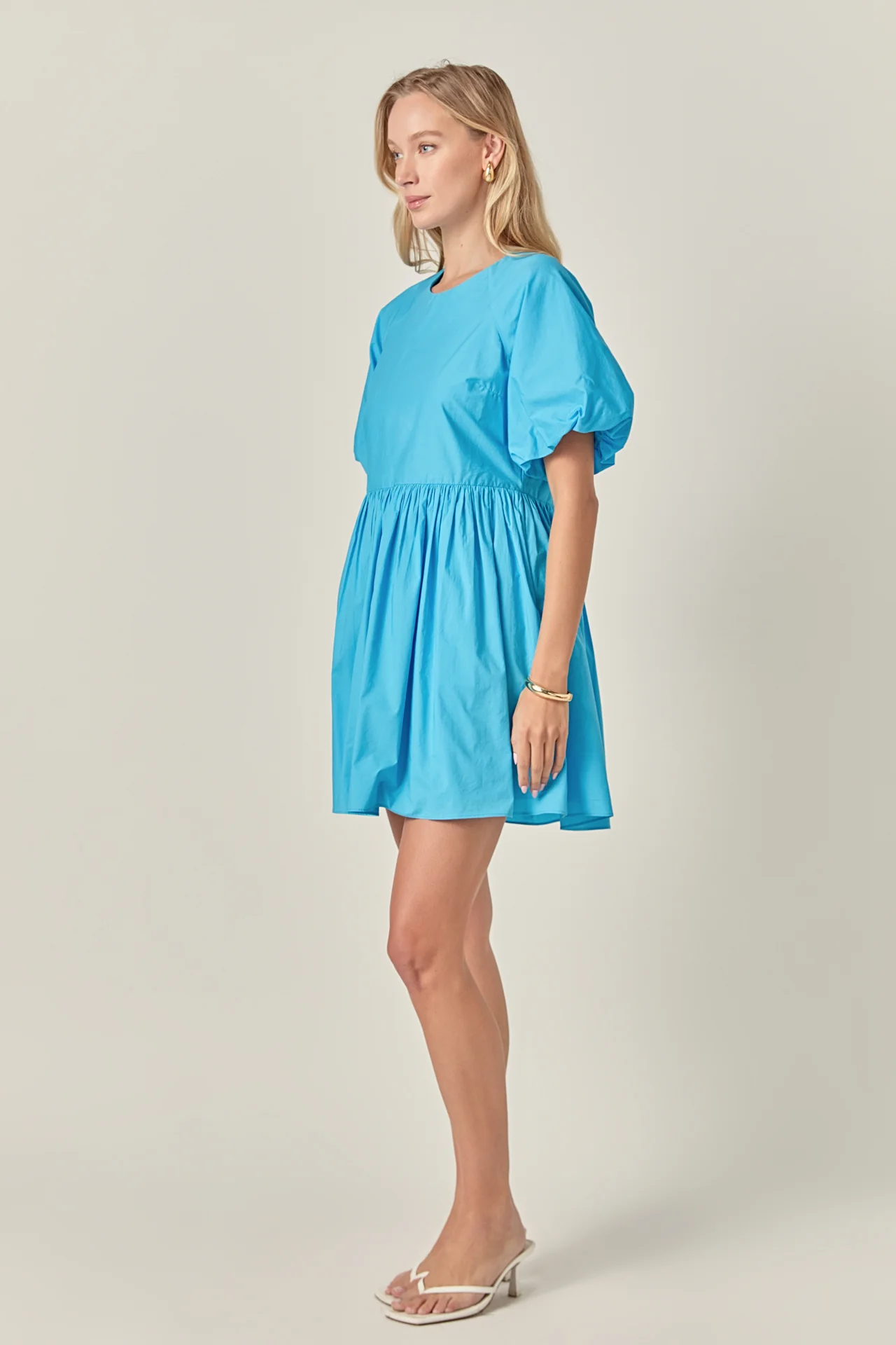 Short Balloon Sleeve Mini Dress - Image 3