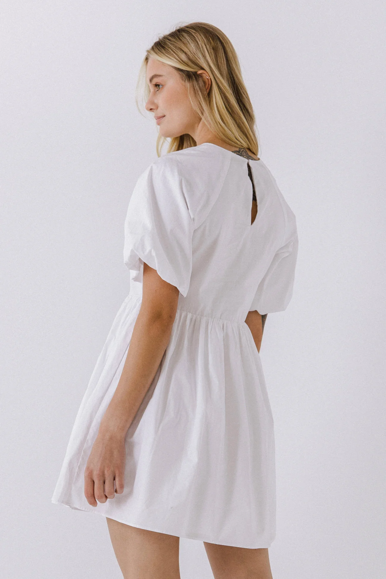 Short Balloon Sleeve Mini Dress - Image 9