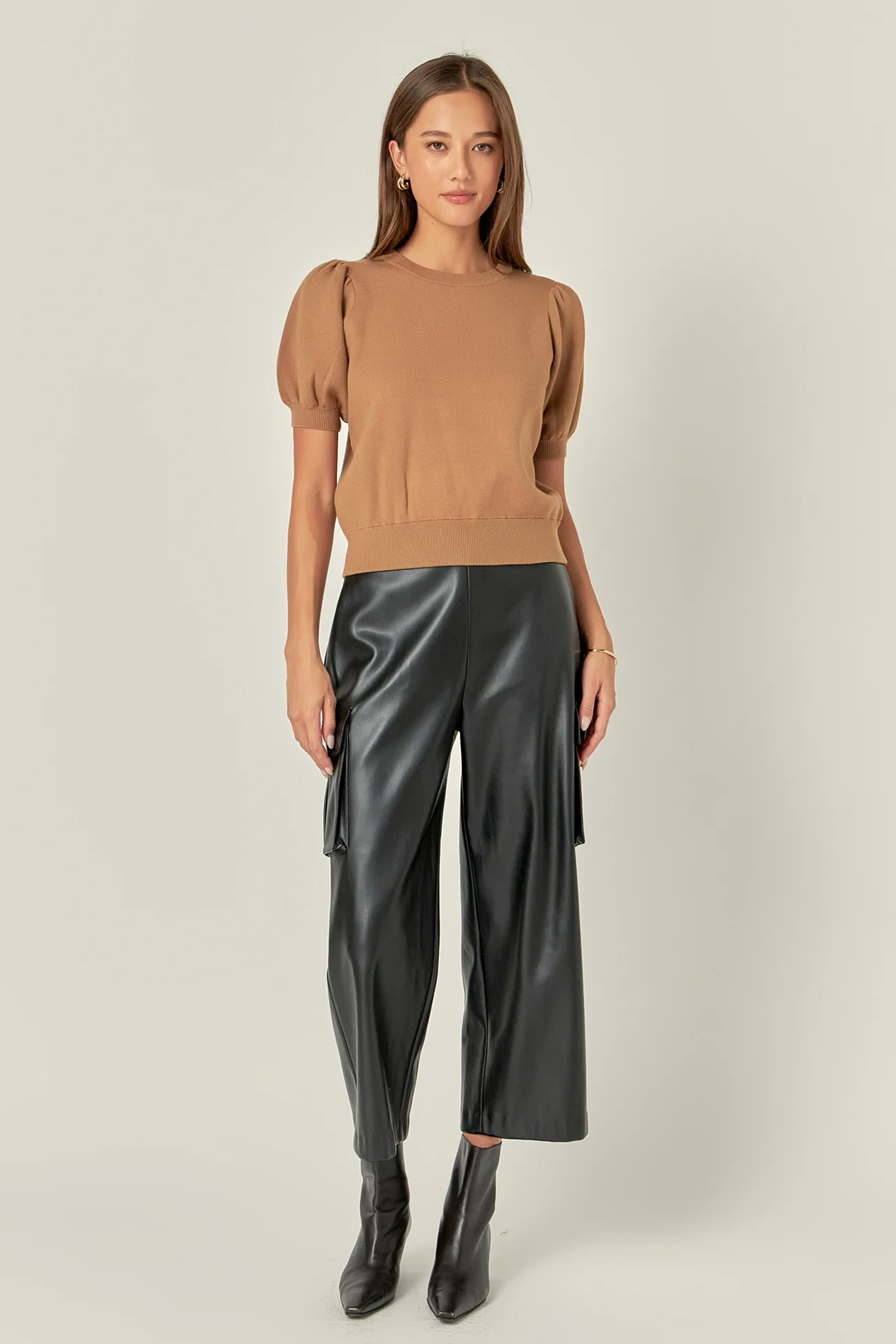 Short Puff Sleeve Knit Top - Image 11