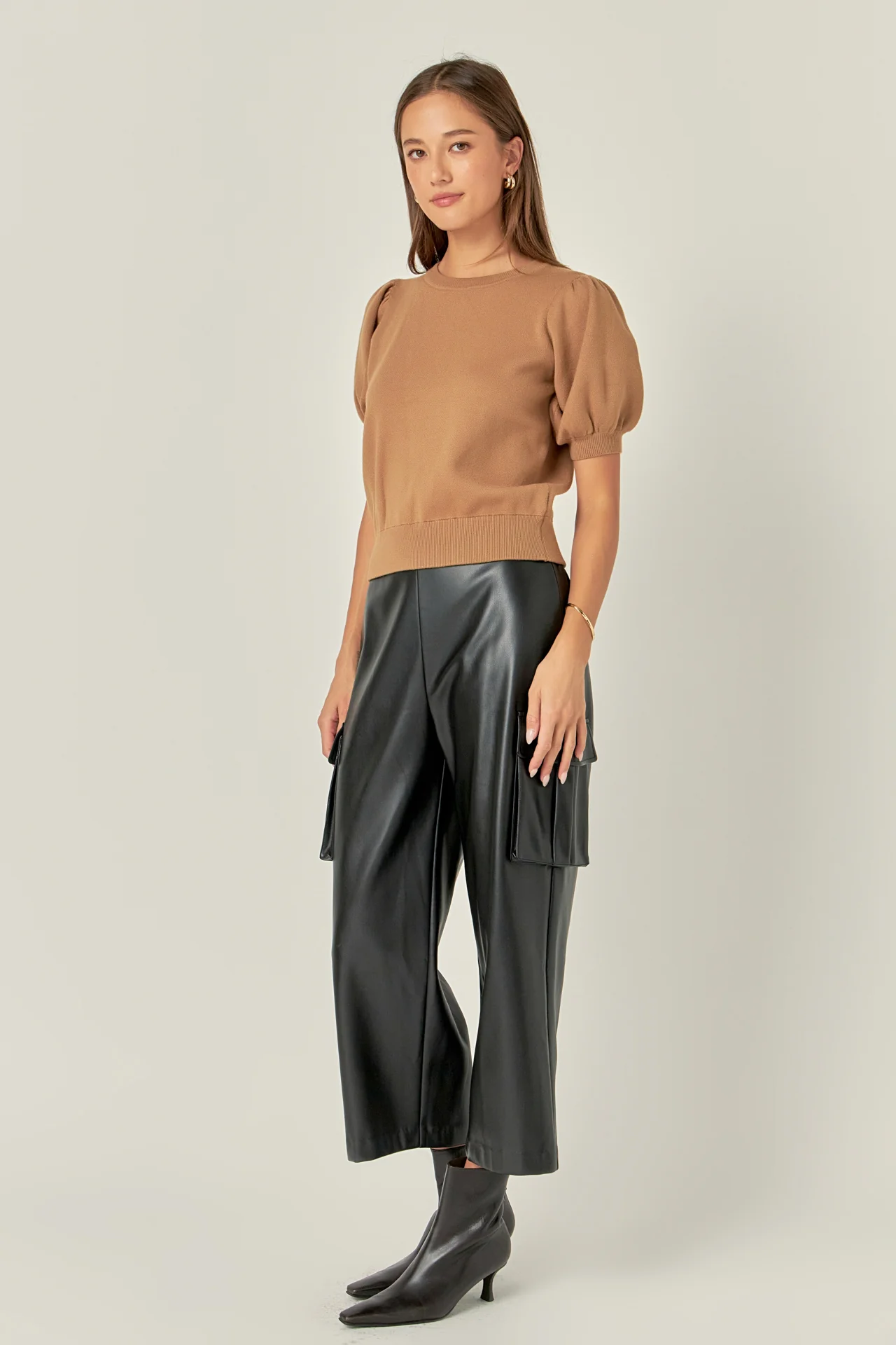 Short Puff Sleeve Knit Top - Image 13