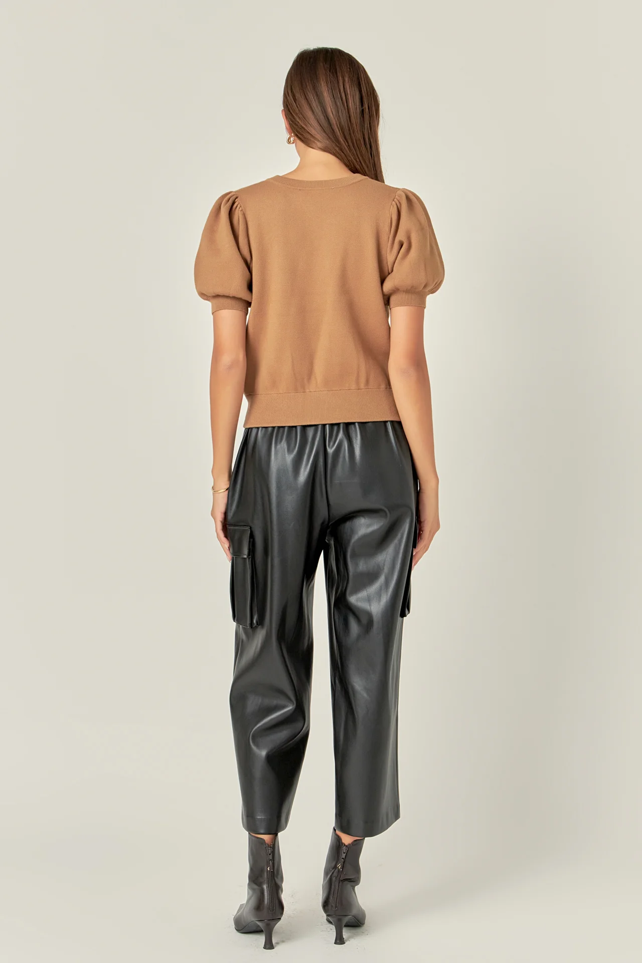 Short Puff Sleeve Knit Top - Image 14