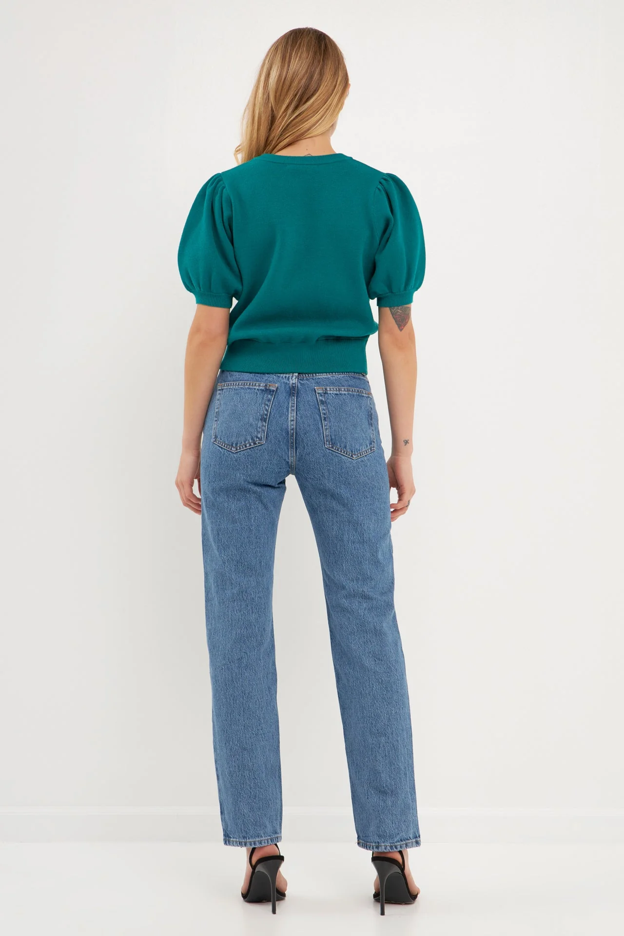 Short Puff Sleeve Knit Top - Image 39