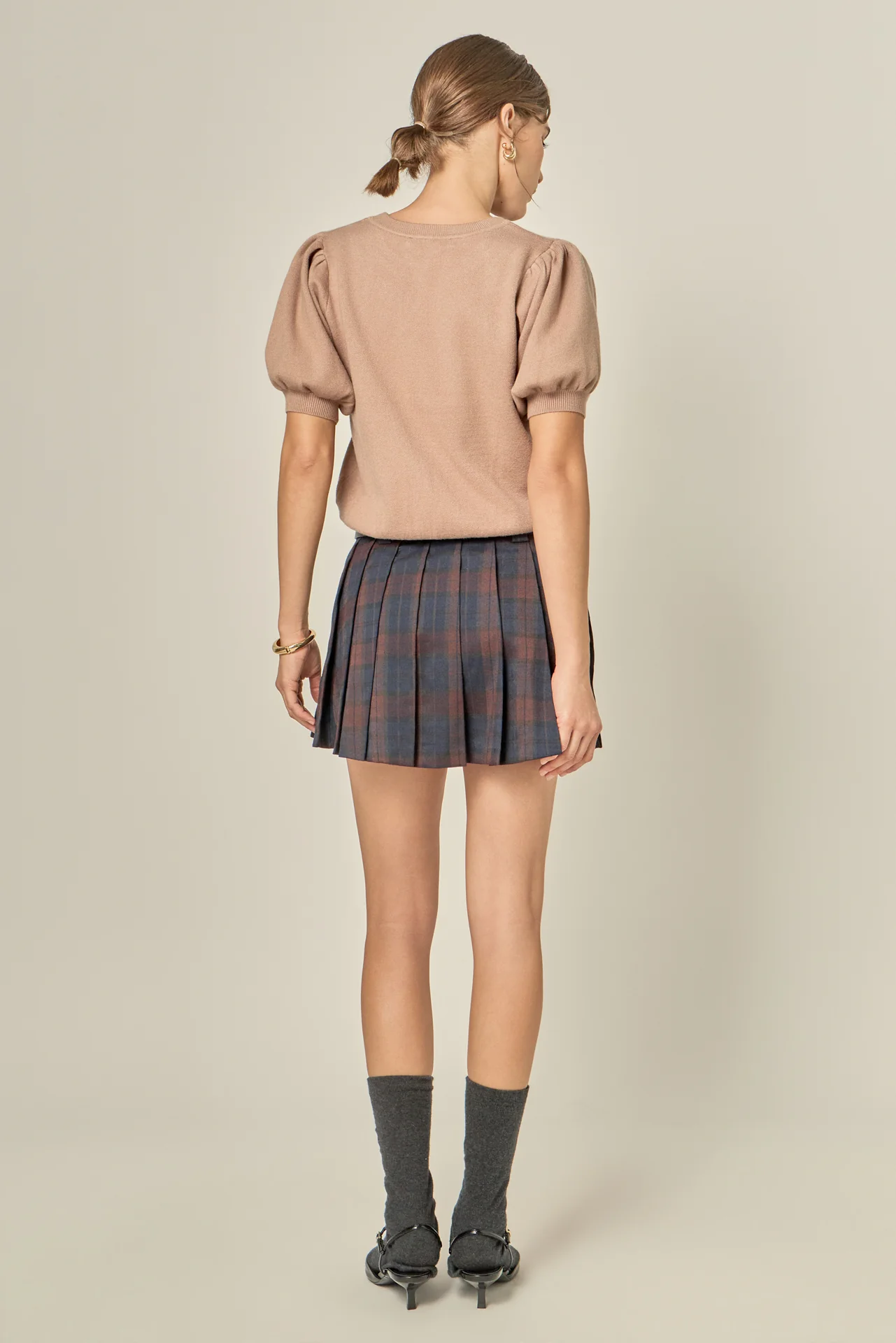 Short Puff Sleeve Knit Top - Image 4