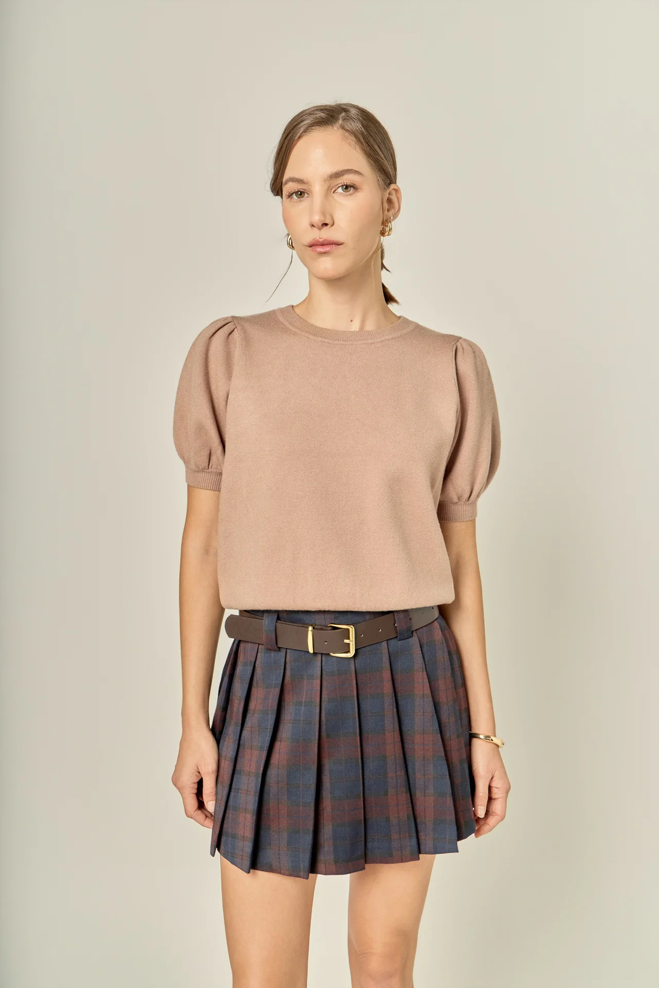 Short Puff Sleeve Knit Top - Image 5