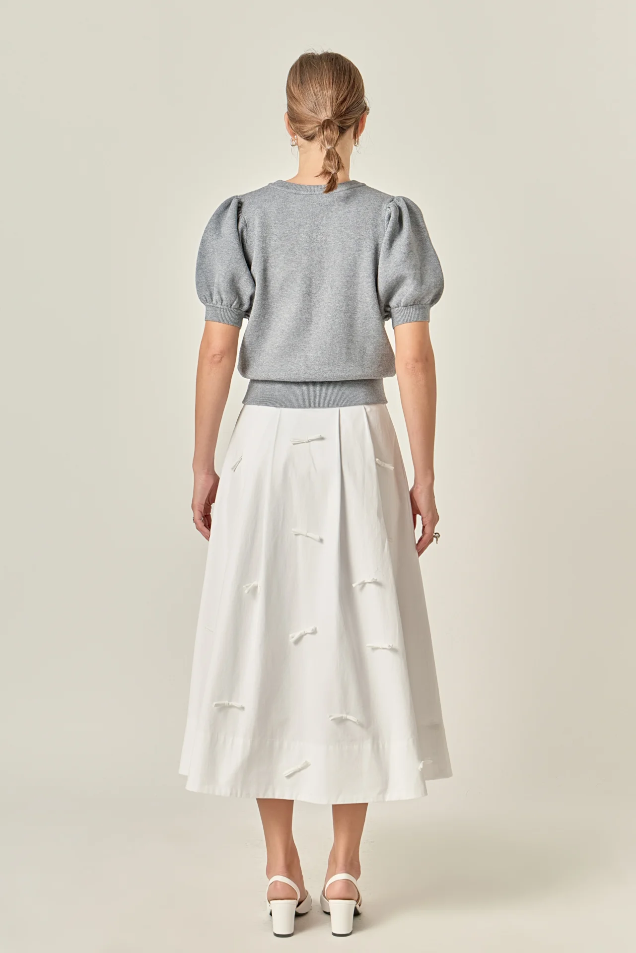 Short Puff Sleeve Knit Top - Image 9