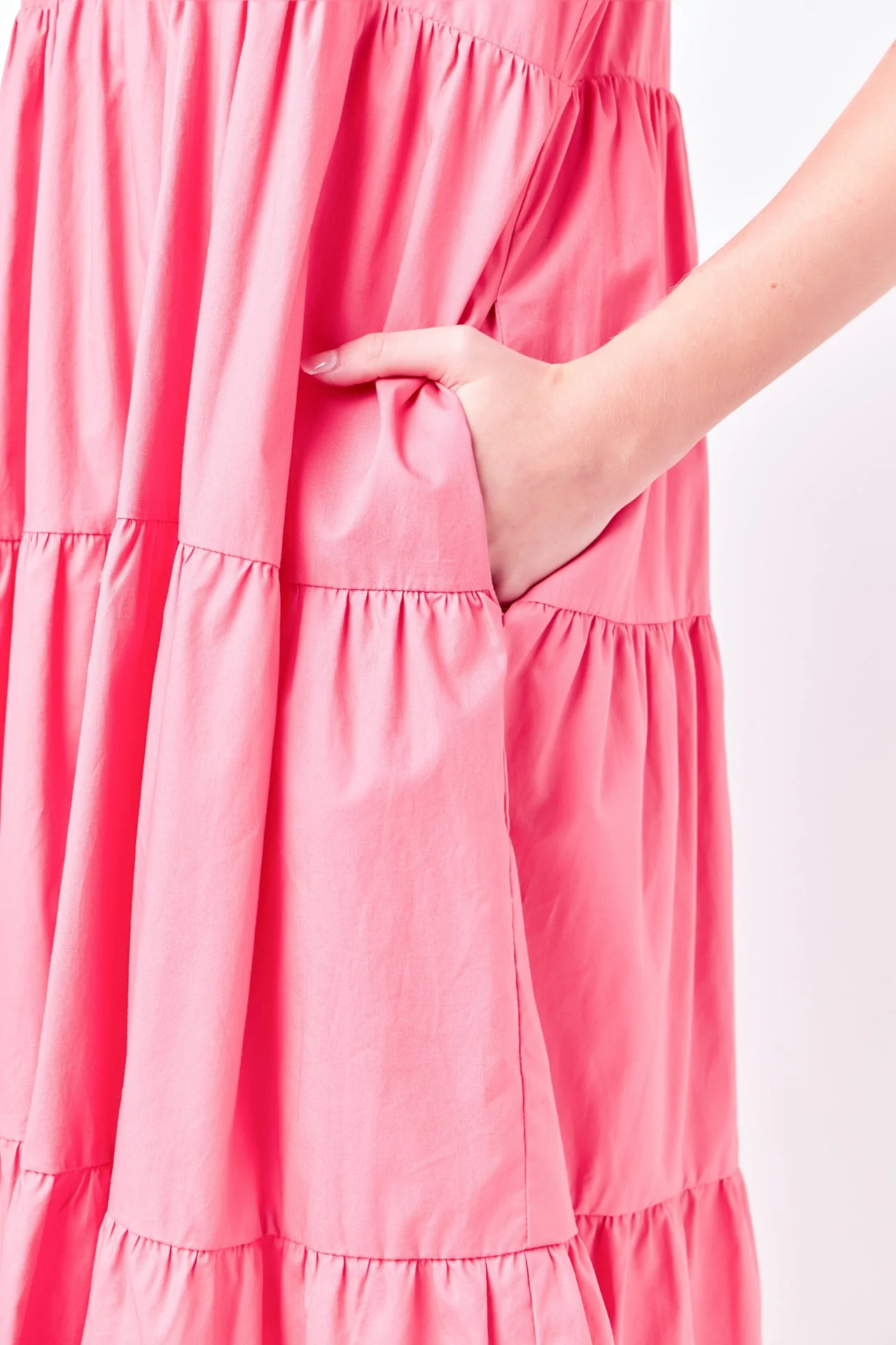 Short Puff Sleeve Midi Dress With Pockets - Image 13
