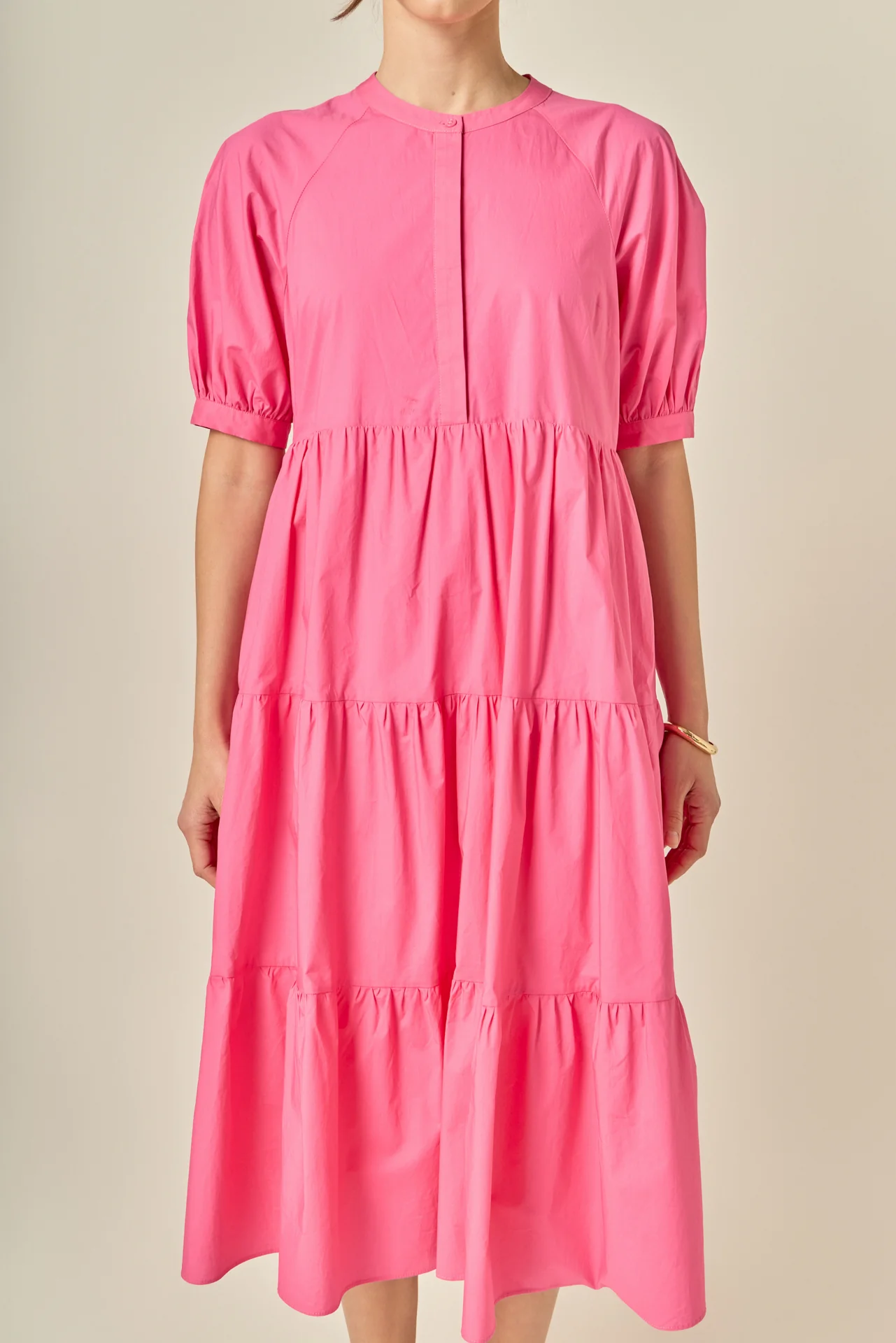 Short Puff Sleeve Midi Dress - Image 10