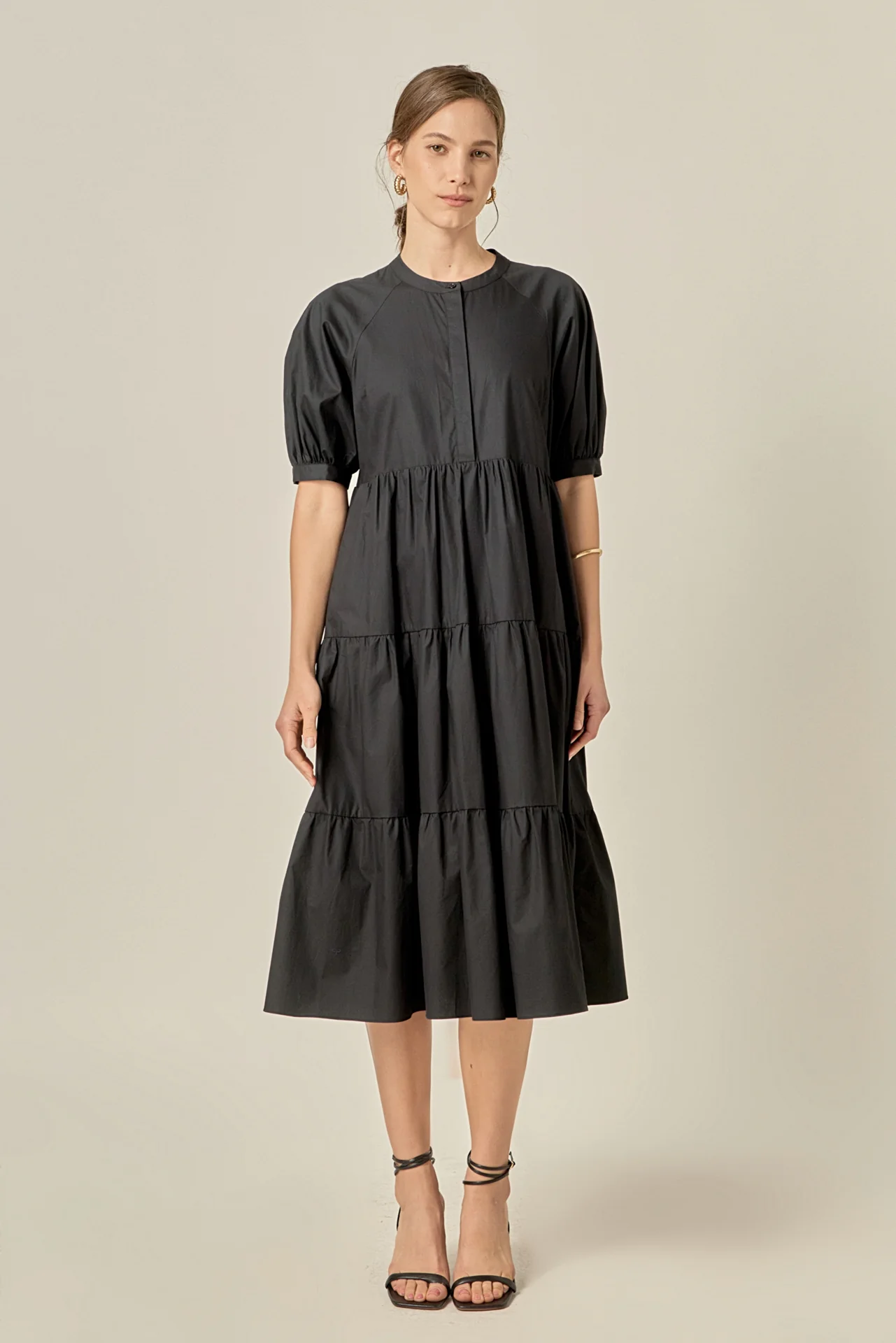 Short Puff Sleeve Midi Dress - Image 16