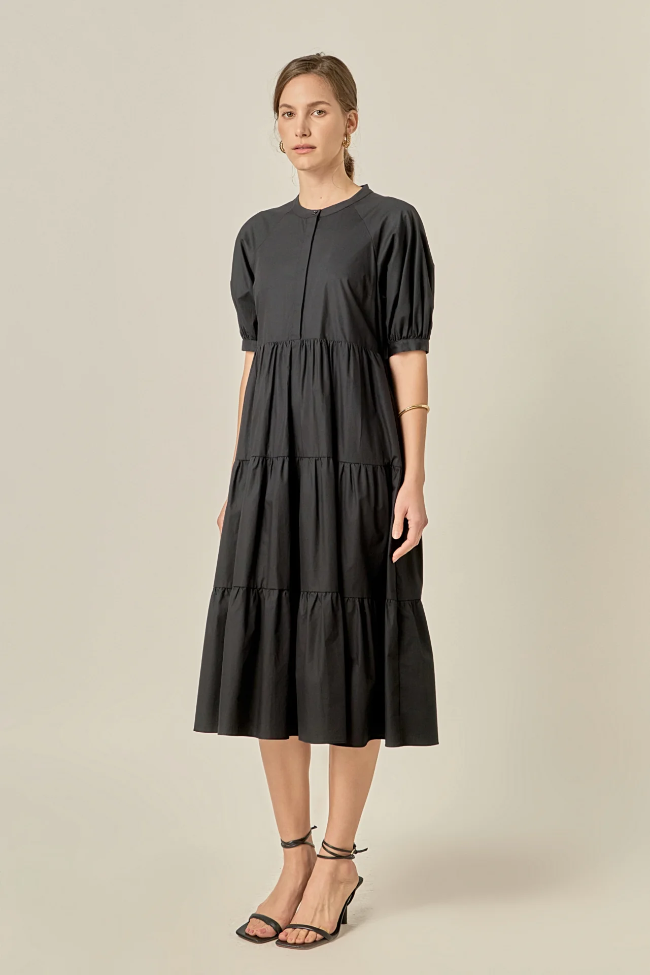 Short Puff Sleeve Midi Dress - Image 19