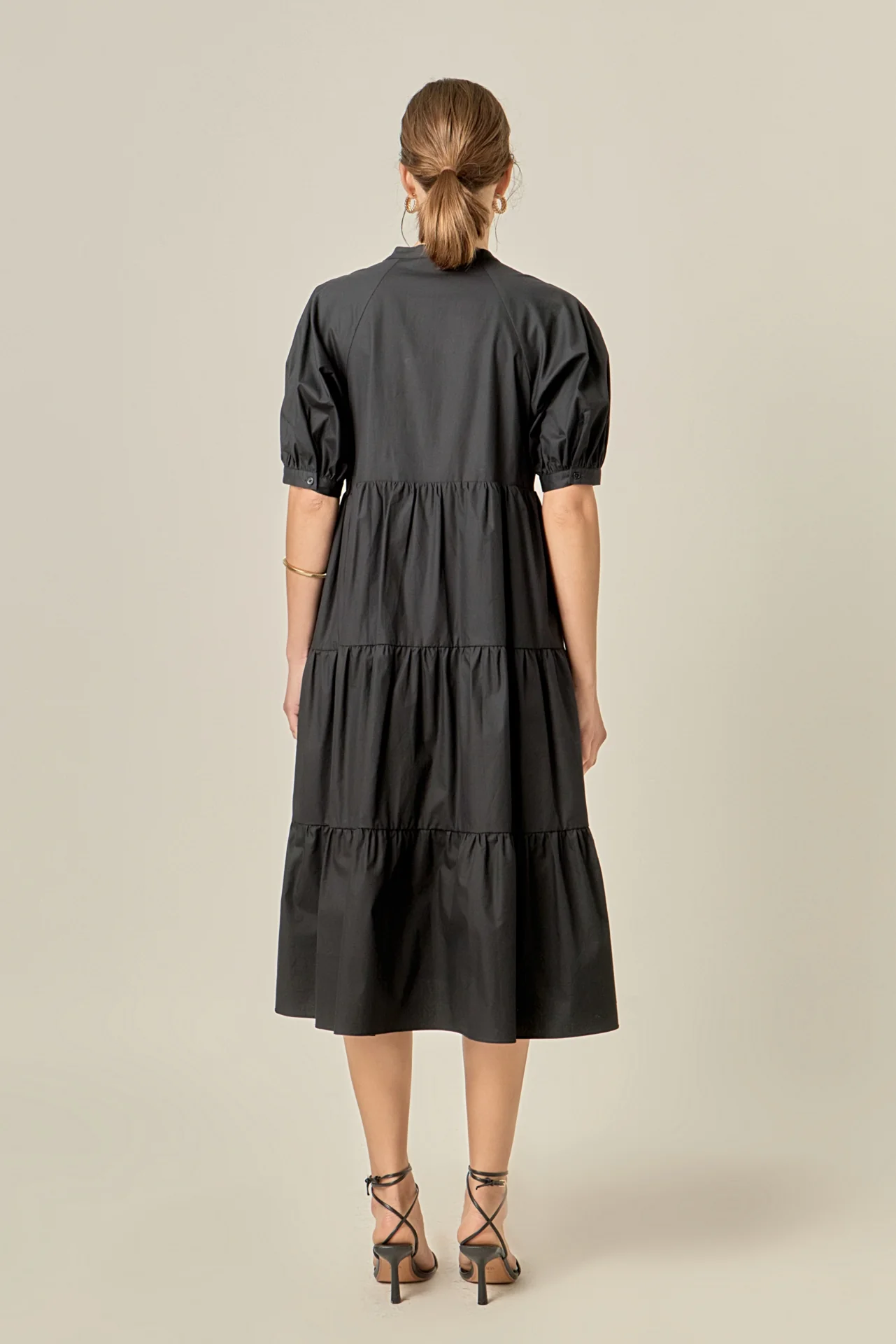 Short Puff Sleeve Midi Dress - Image 20
