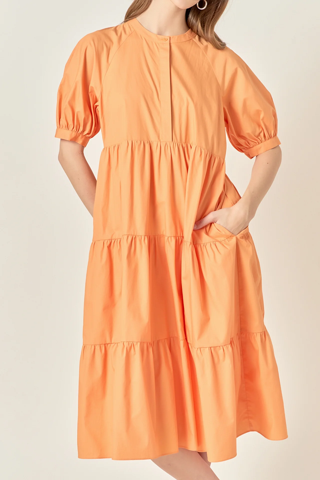 Short Puff Sleeve Midi Dress - Image 39