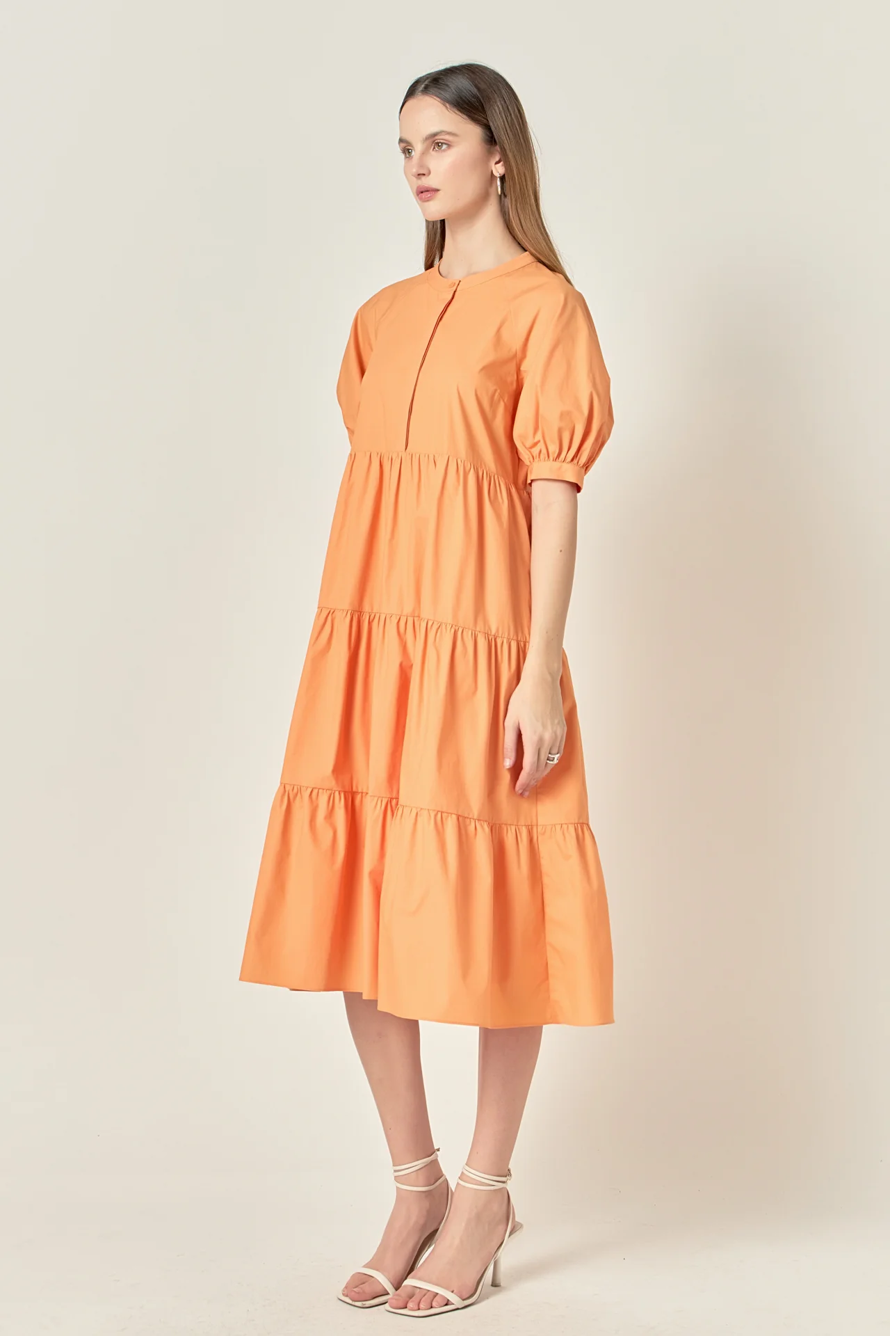 Short Puff Sleeve Midi Dress - Image 40