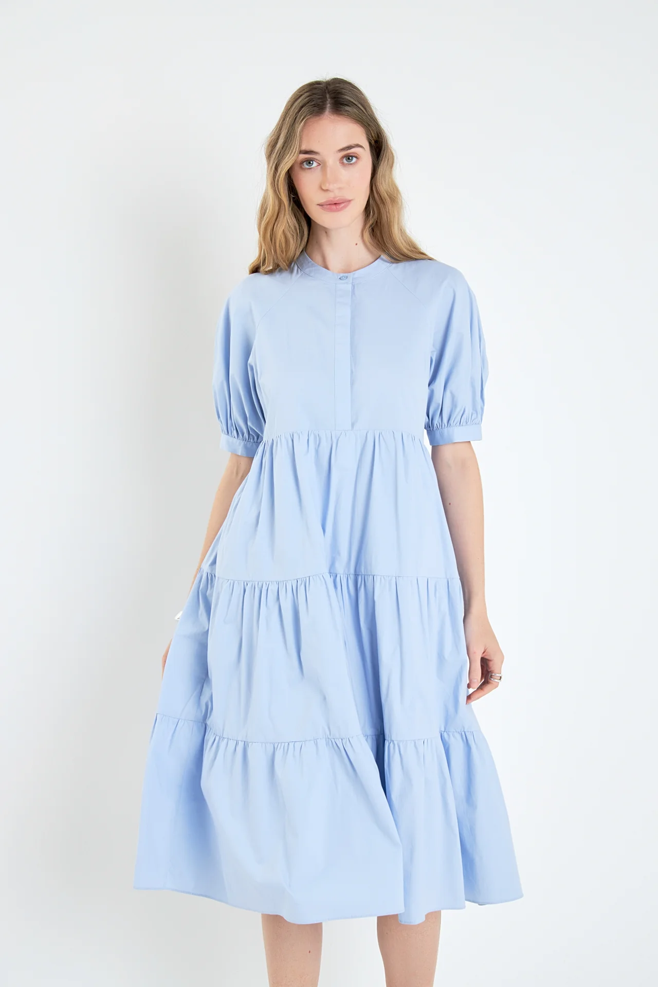 Short Puff Sleeve Midi Dress - Image 47