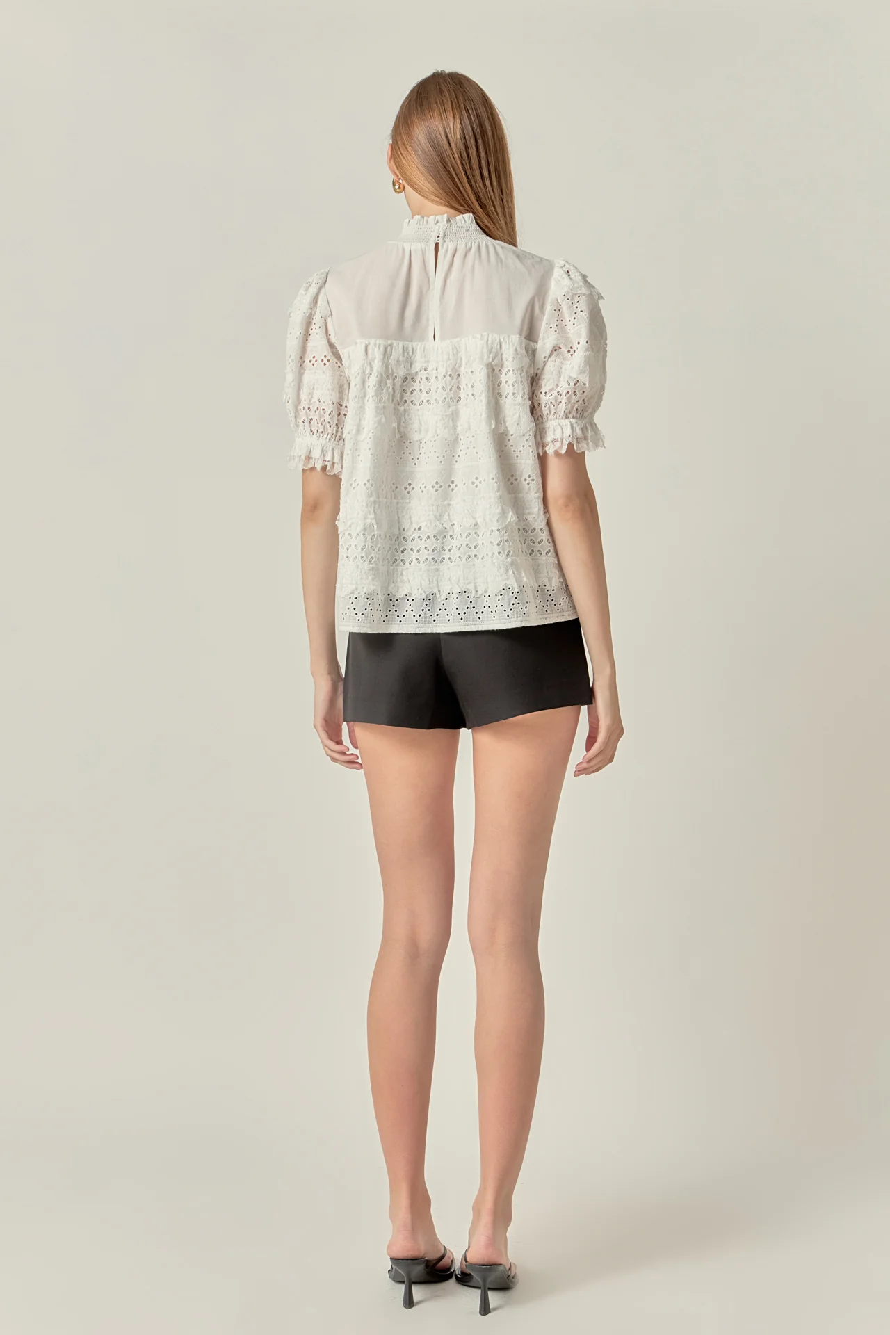 Short Sleeve Lace Babydoll Top - Image 4