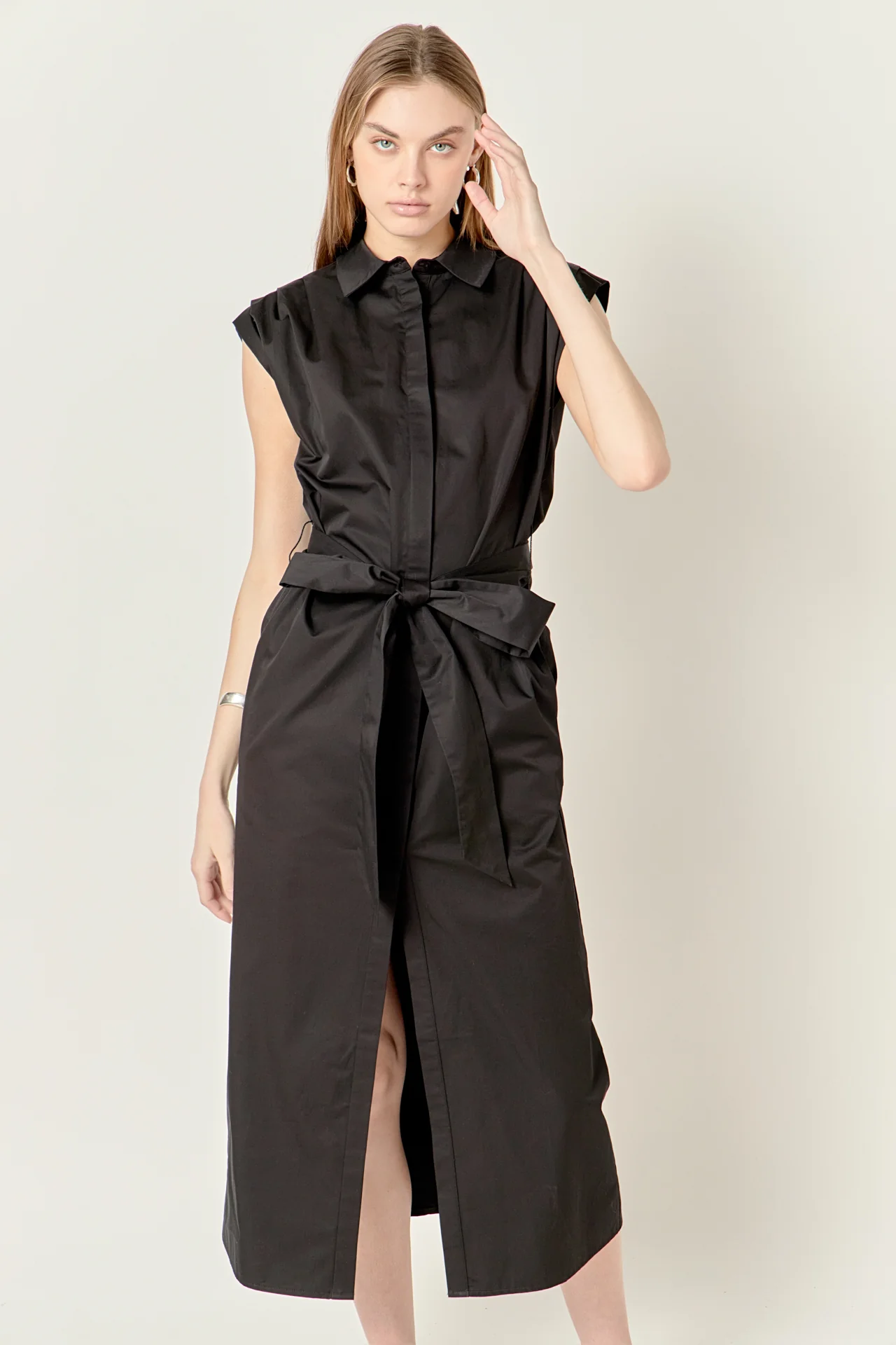Sable Shoulder Pleated Button-Up Dress - Image 5
