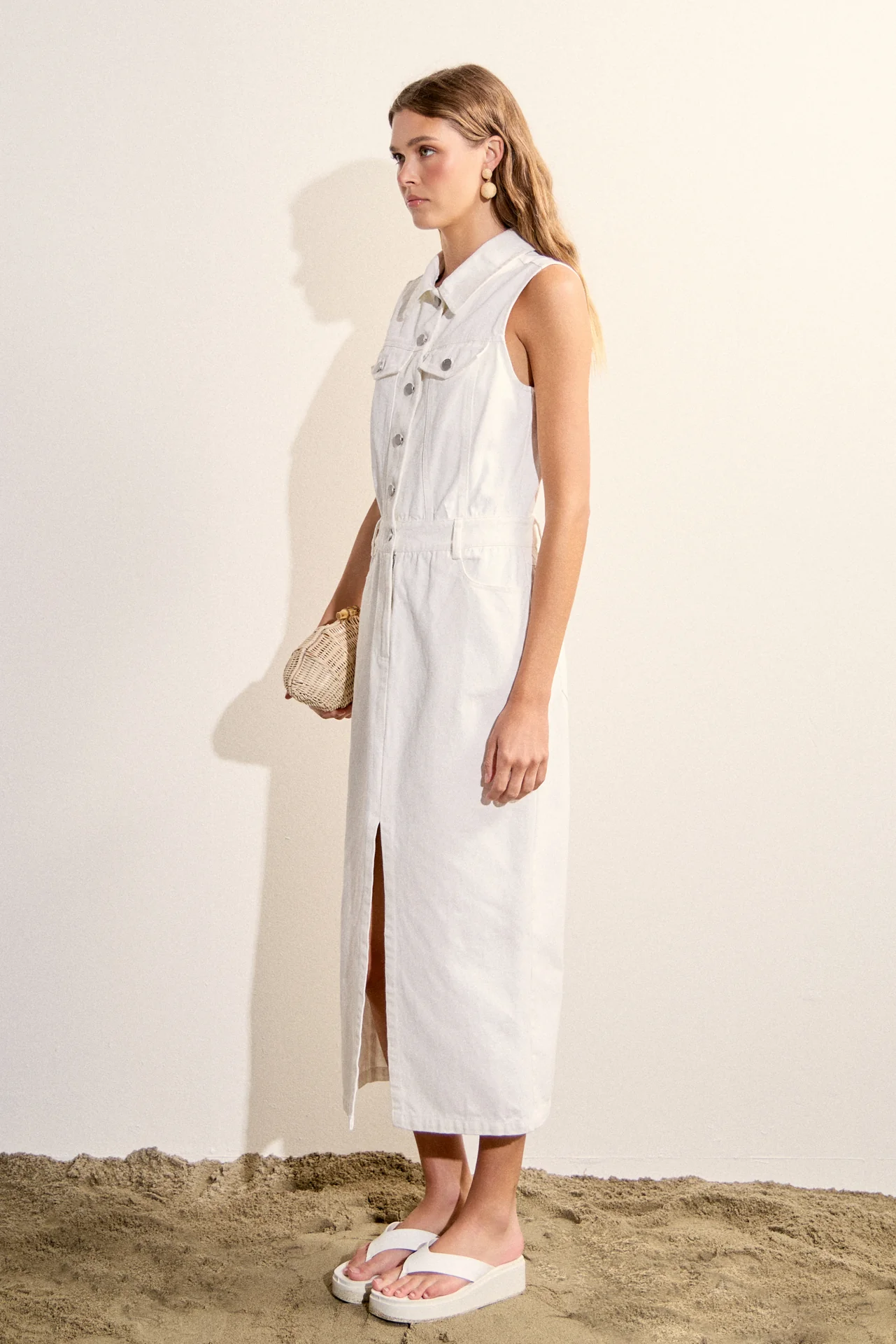 Sleeveless Maxi Denim Dress - Image 10