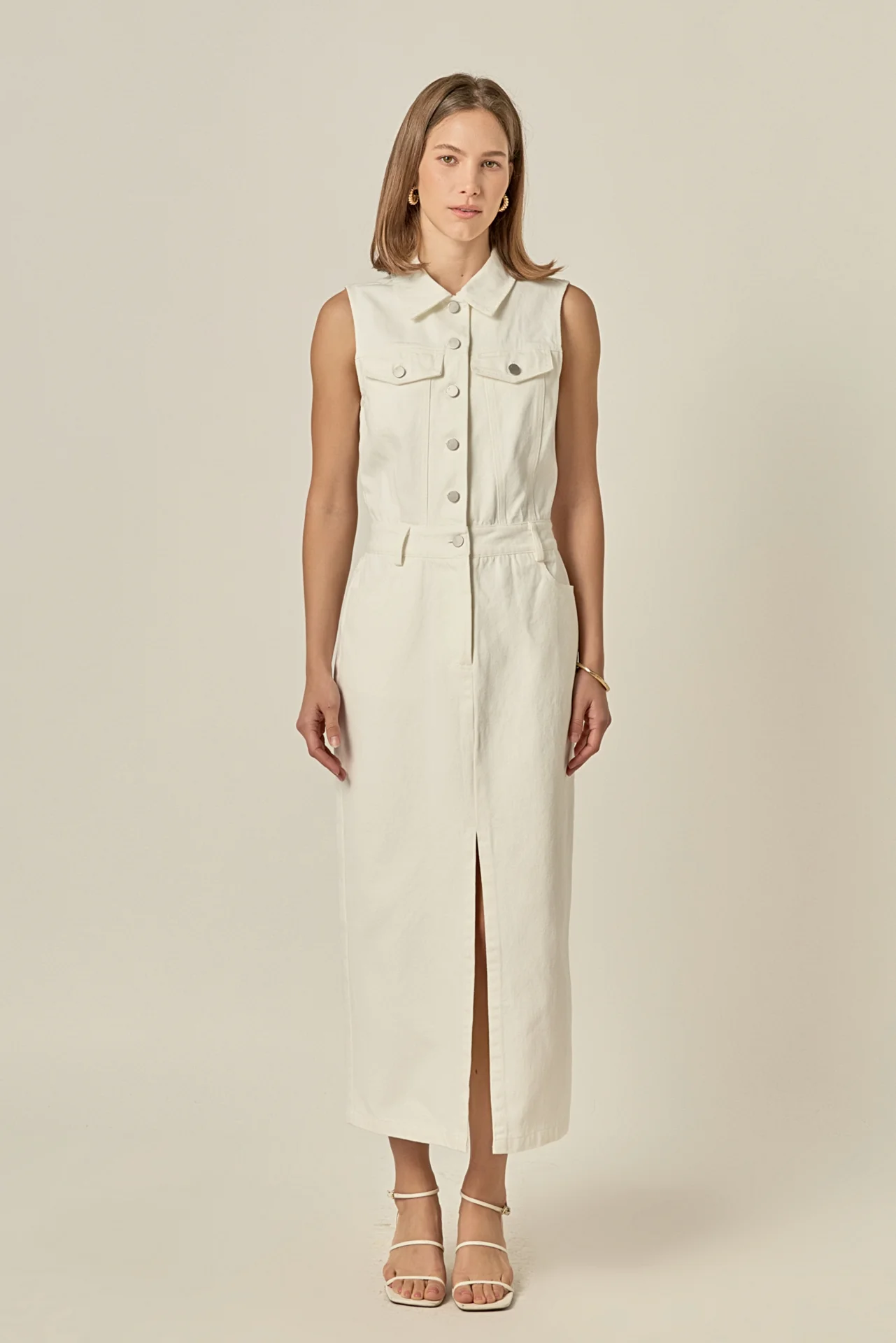 Sleeveless Maxi Denim Dress - Image 13