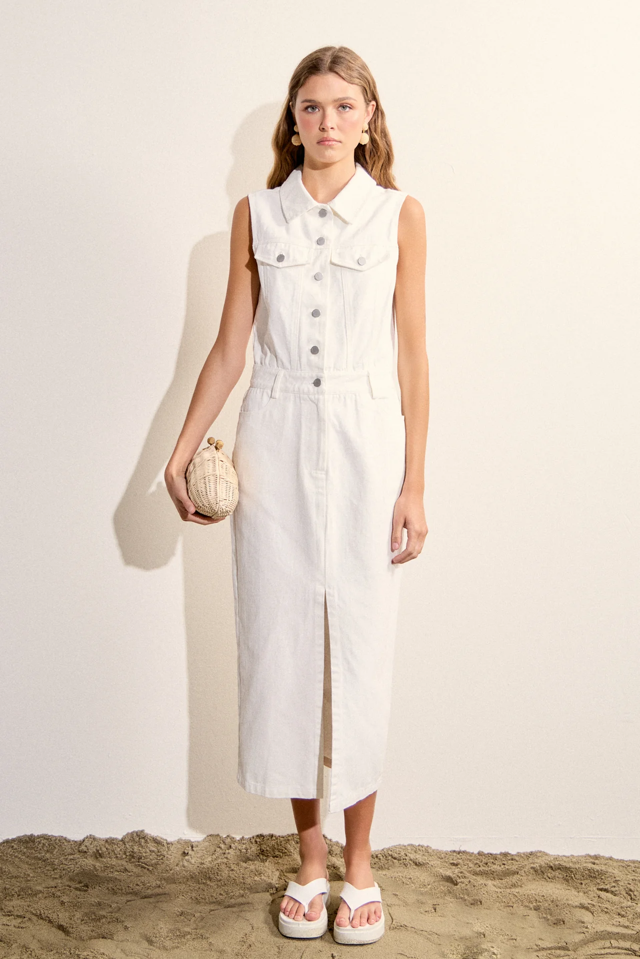 Sleeveless Maxi Denim Dress - Image 7