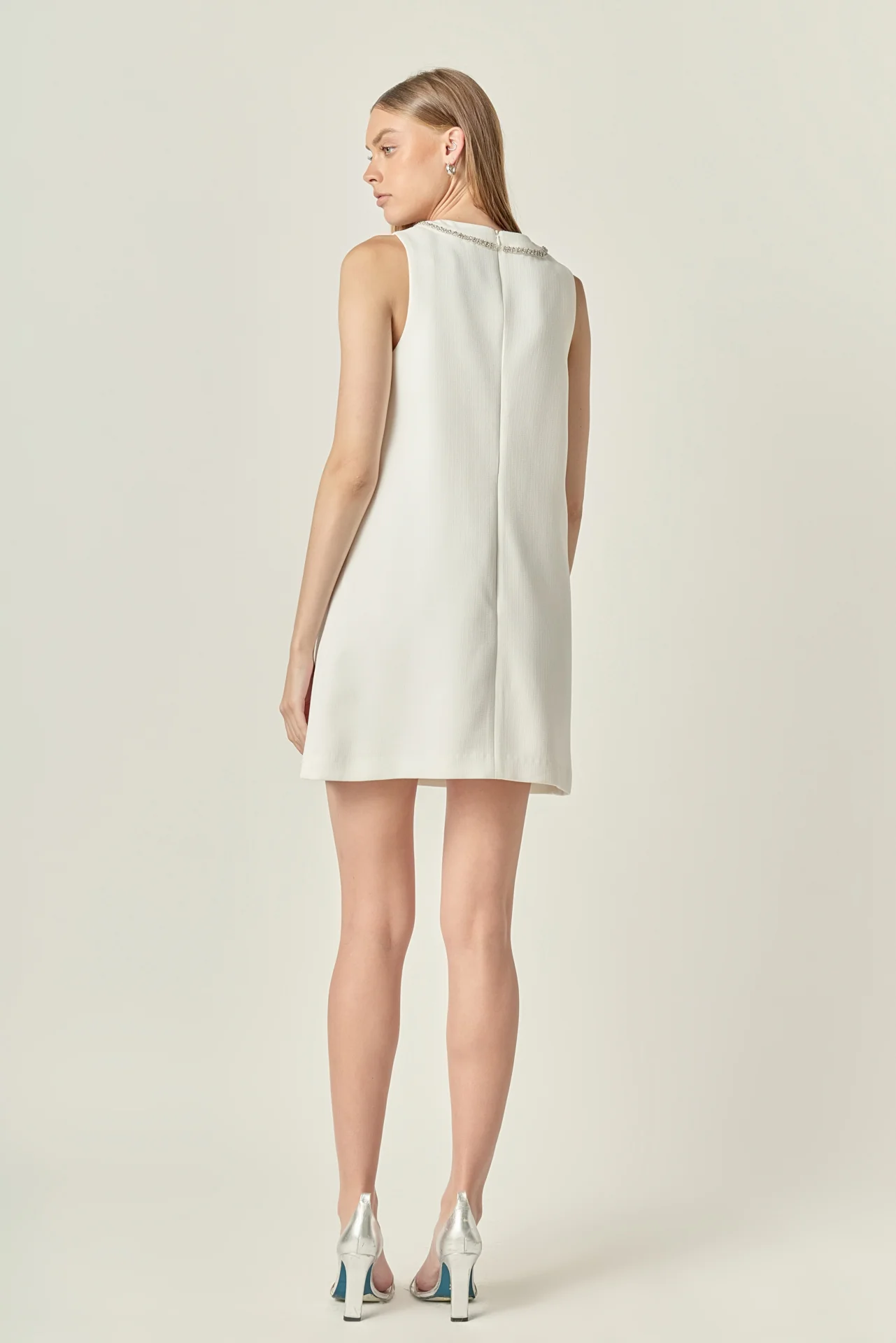 Rhinestone Bow Embellished Mini Dress - Image 4