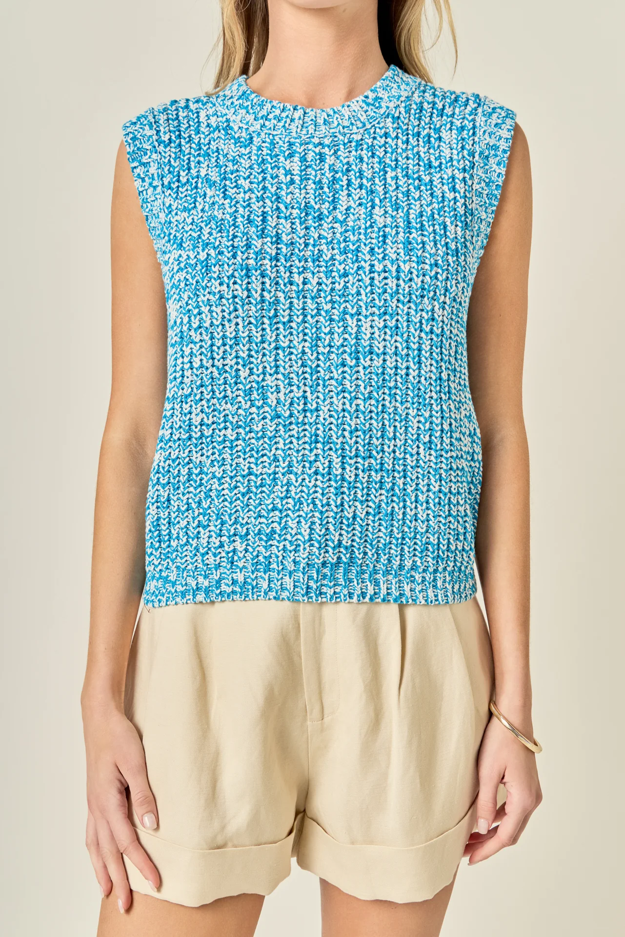 Sleeveless Ribbed Knit Sweater - Image 8
