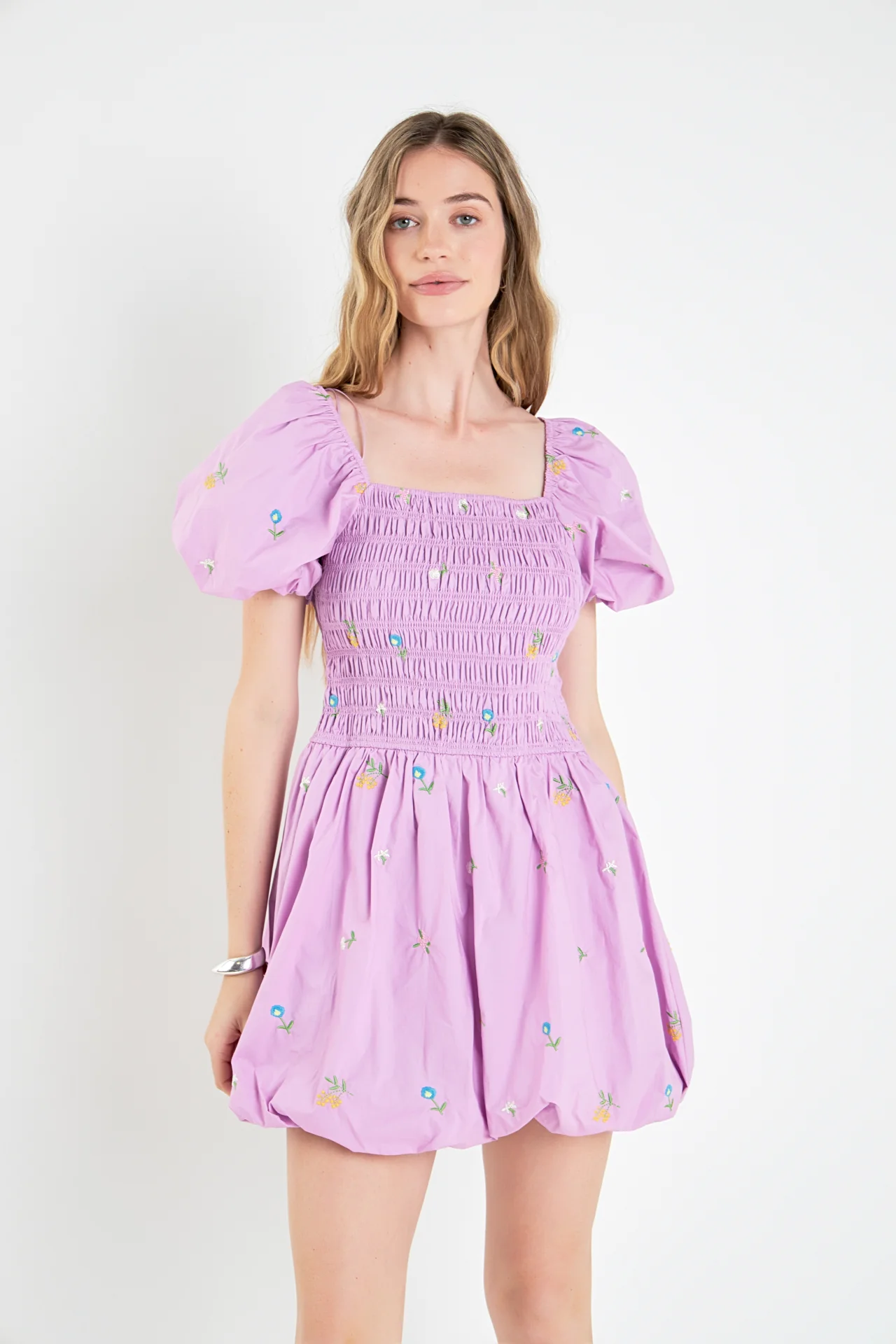 Smocked Dress with Balloon Sleeves - Image 10