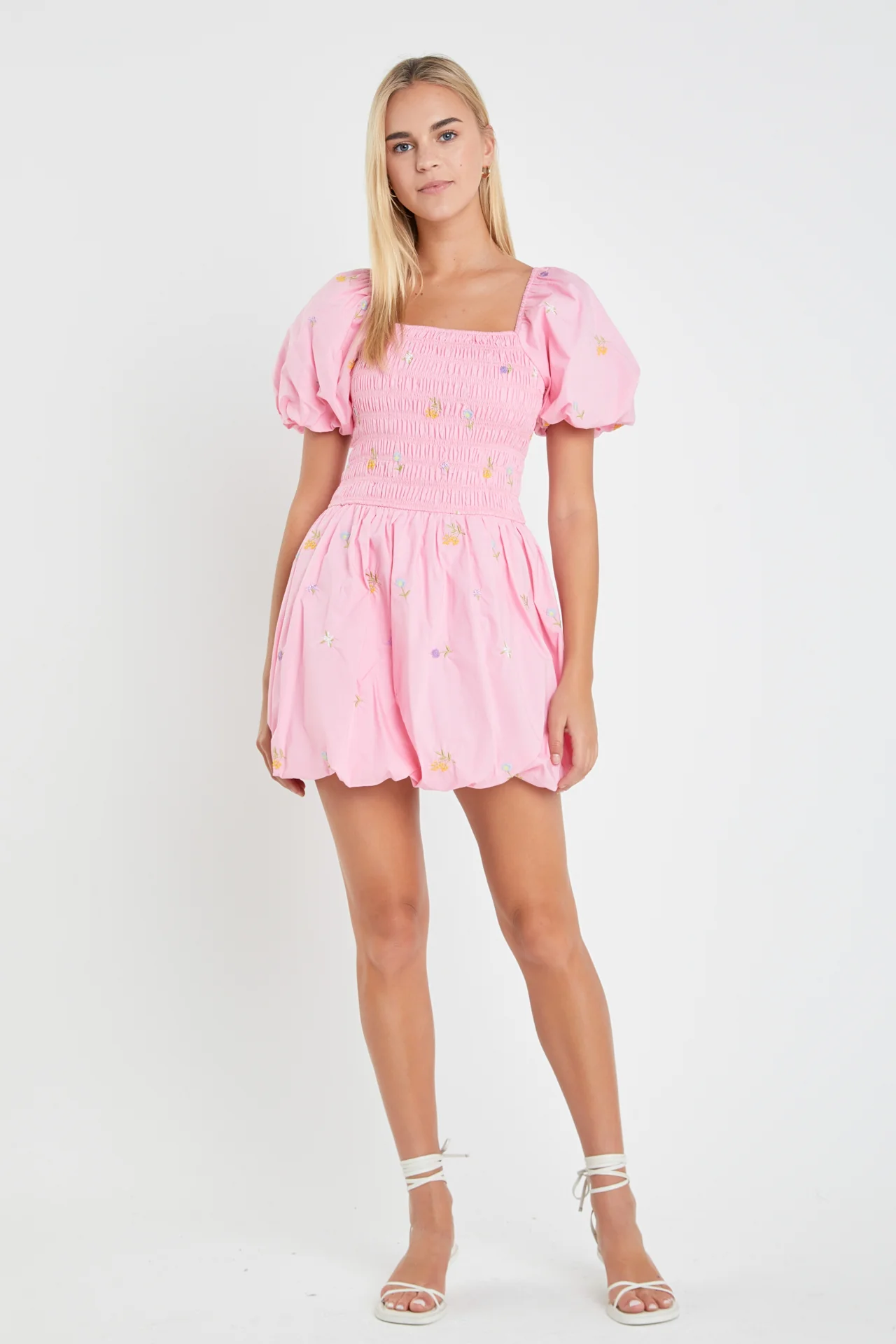 Smocked Dress with Balloon Sleeves - Image 11