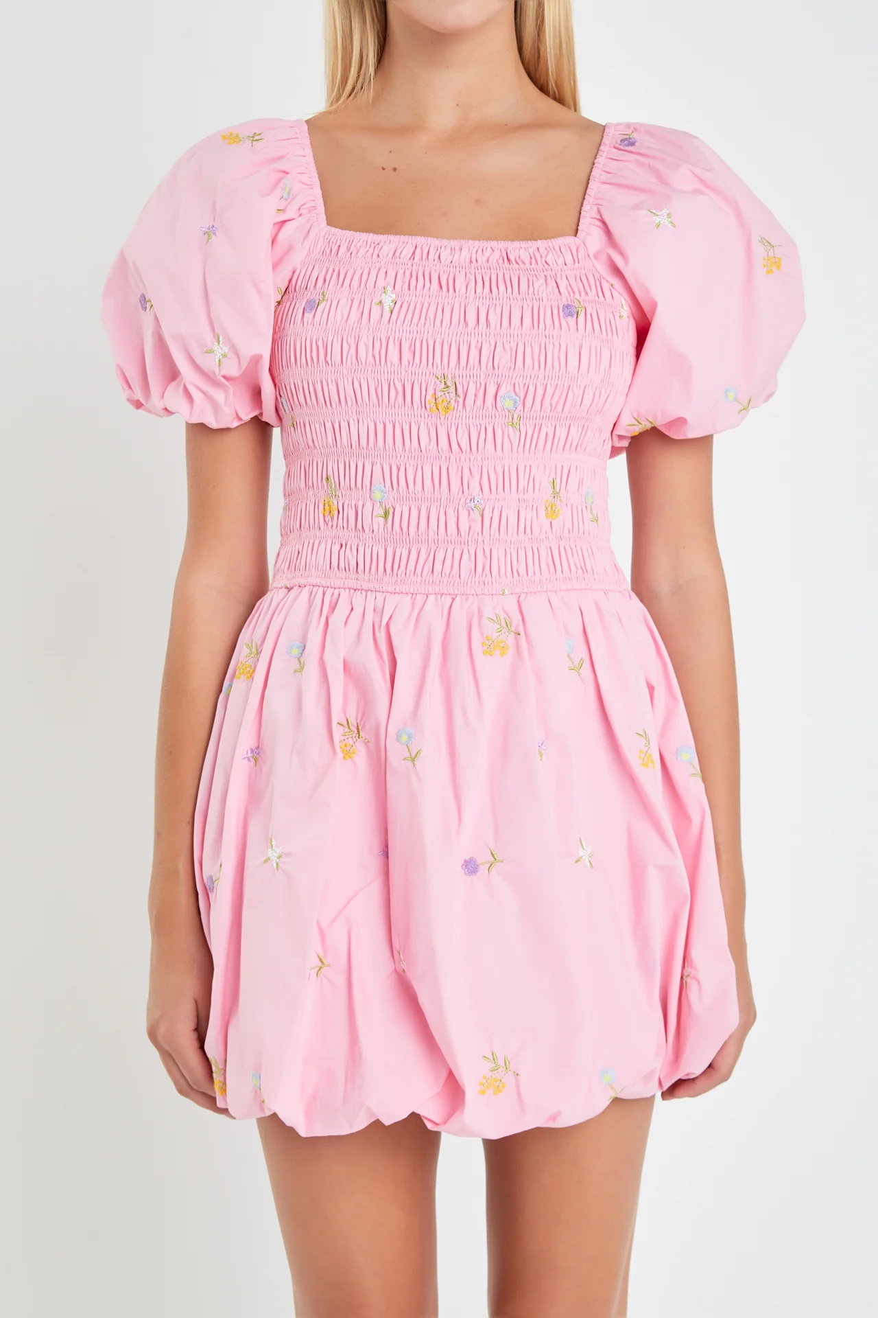 Smocked Dress with Balloon Sleeves - Image 12