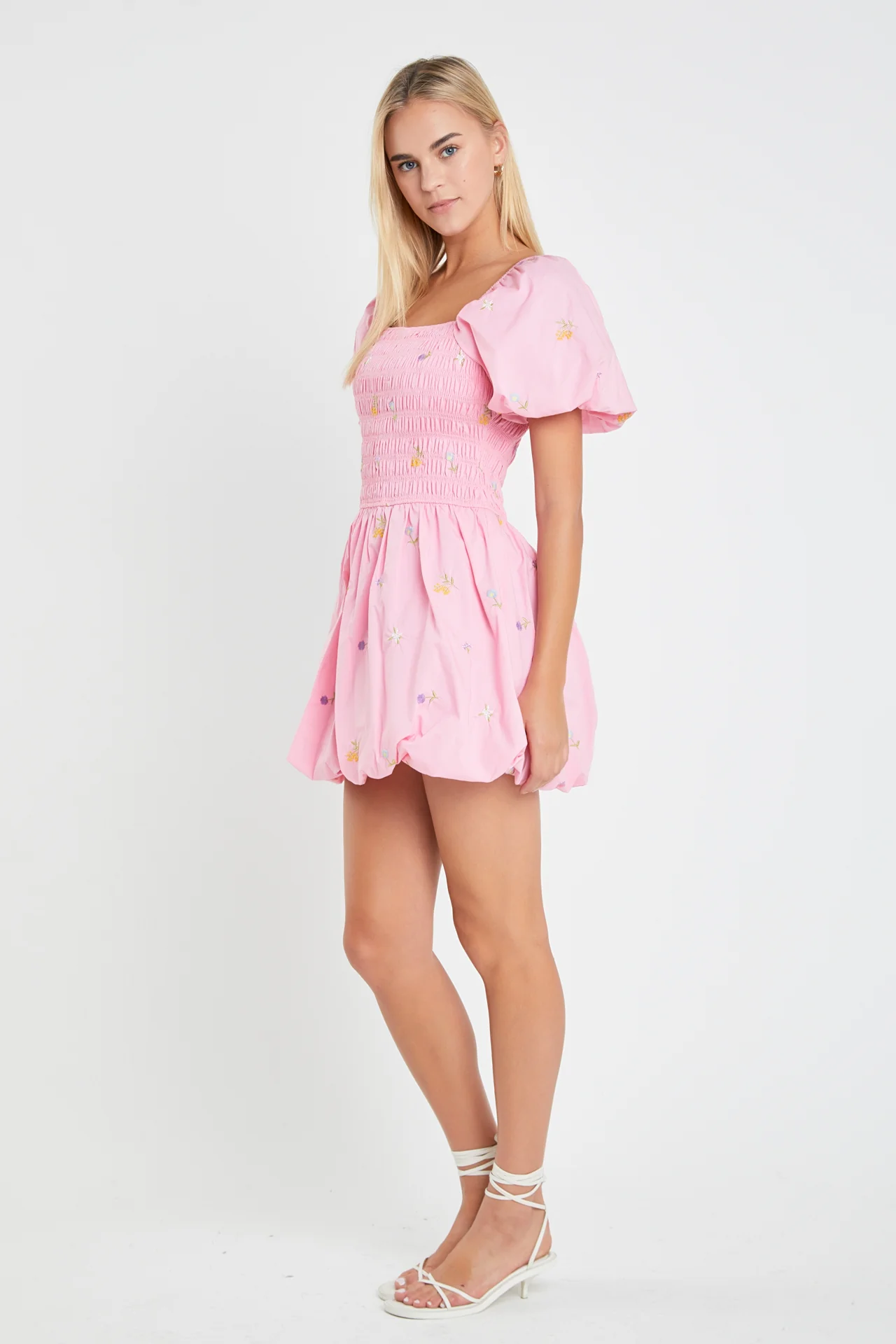 Smocked Dress with Balloon Sleeves - Image 13