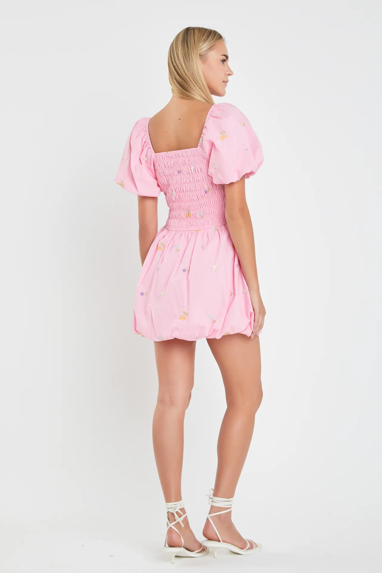 Smocked Dress with Balloon Sleeves - Image 14