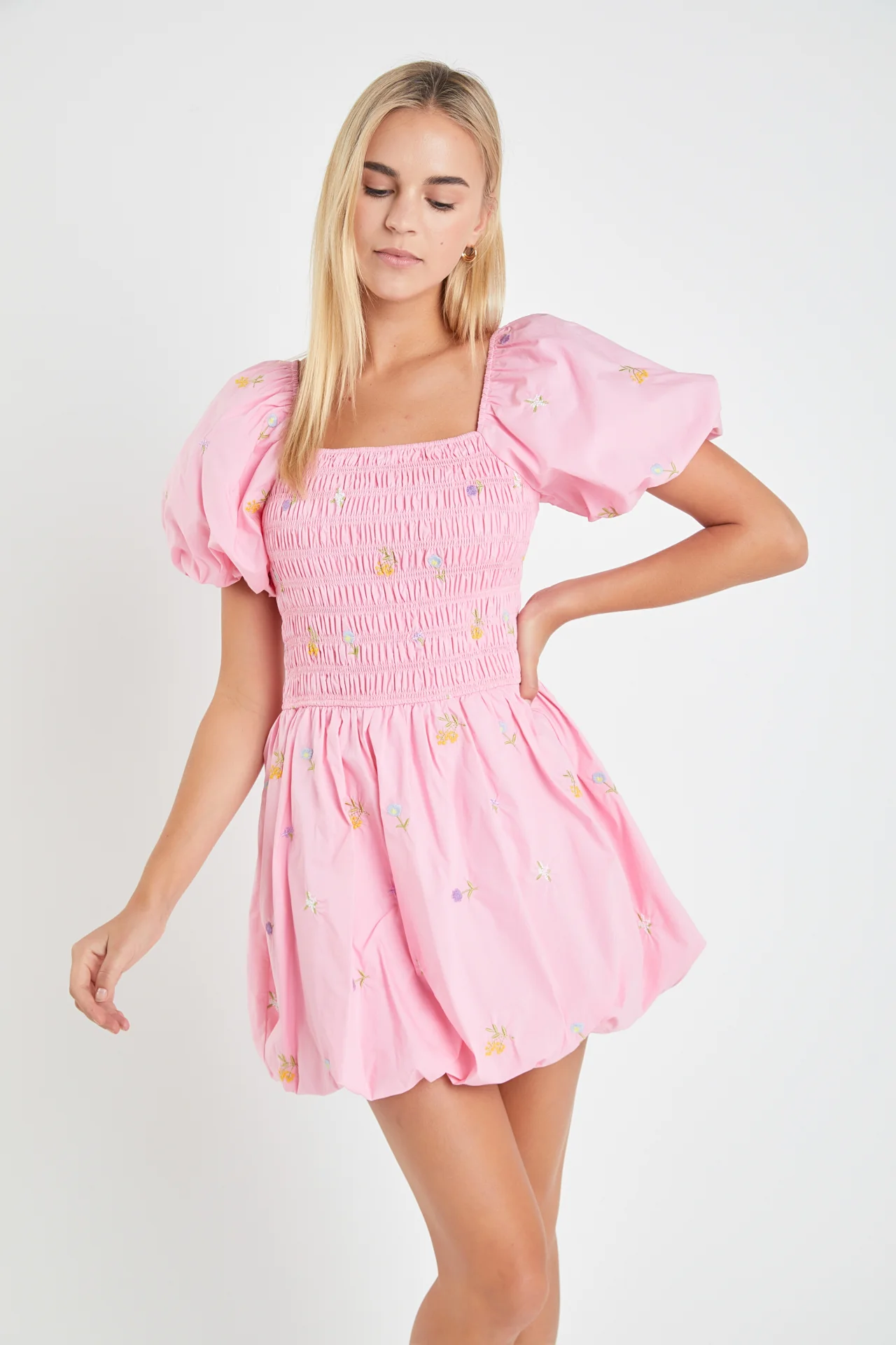 Smocked Dress with Balloon Sleeves - Image 15