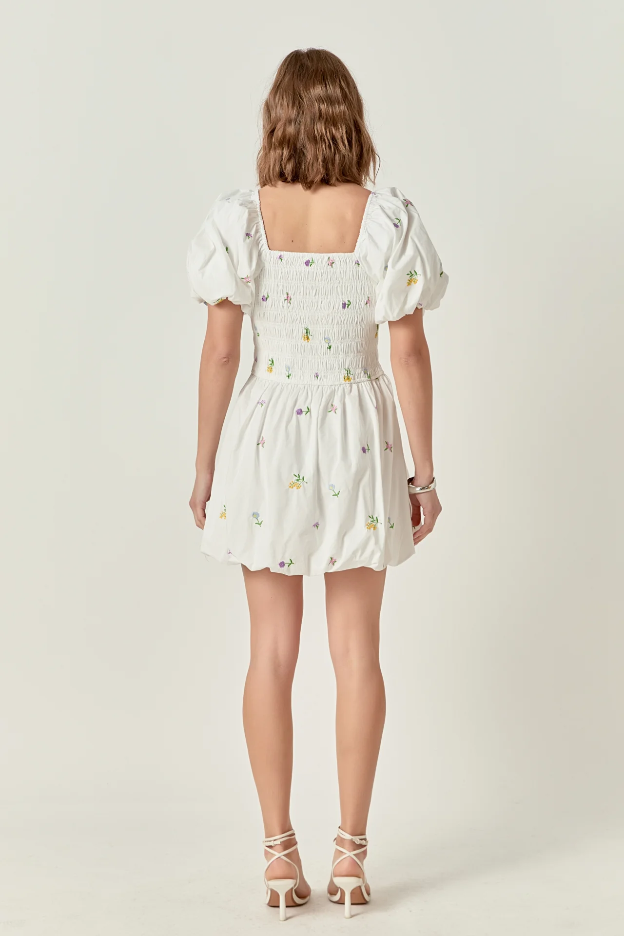 Smocked Dress with Balloon Sleeves - Image 4