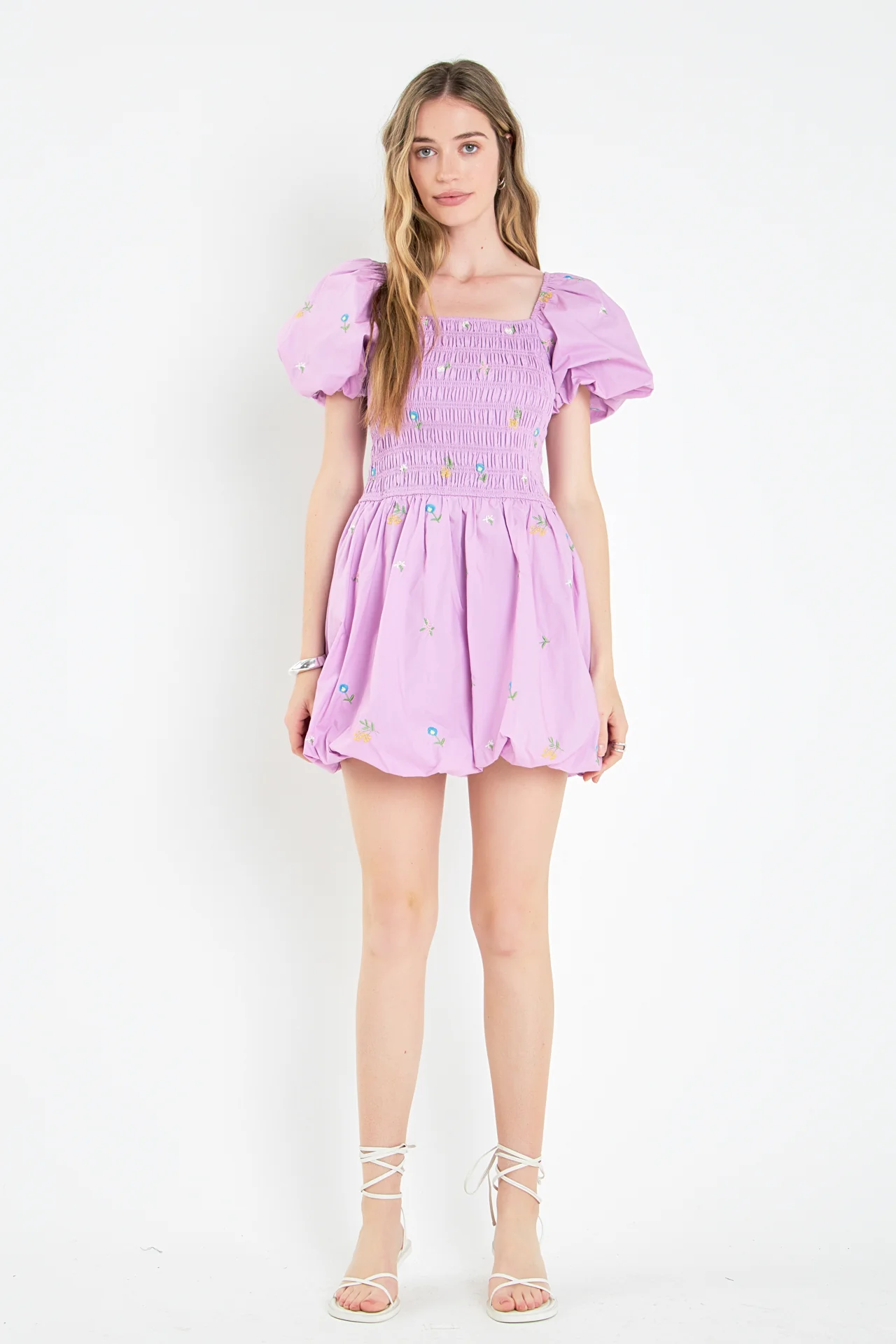 Smocked Dress with Balloon Sleeves - Image 6