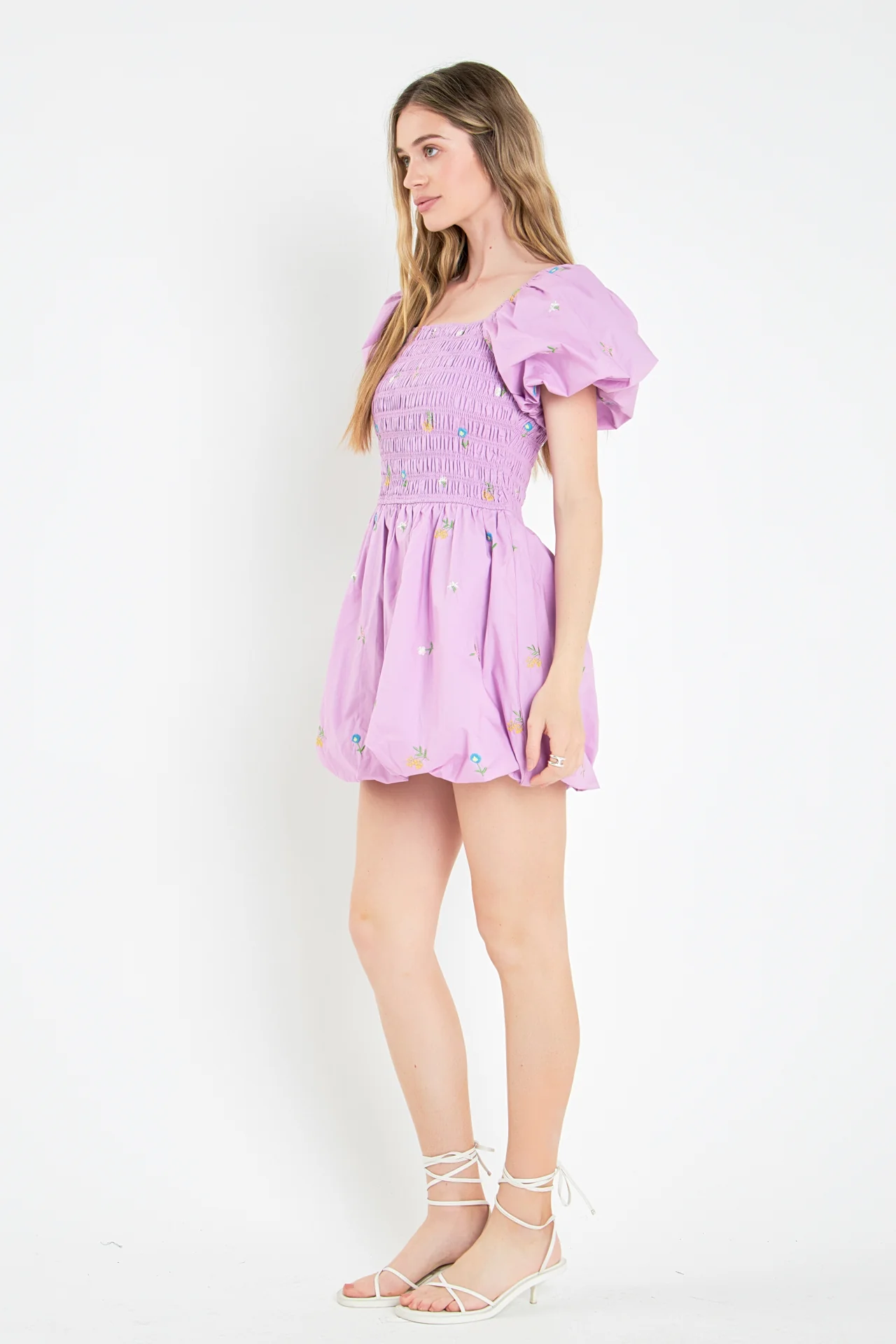 Smocked Dress with Balloon Sleeves - Image 8
