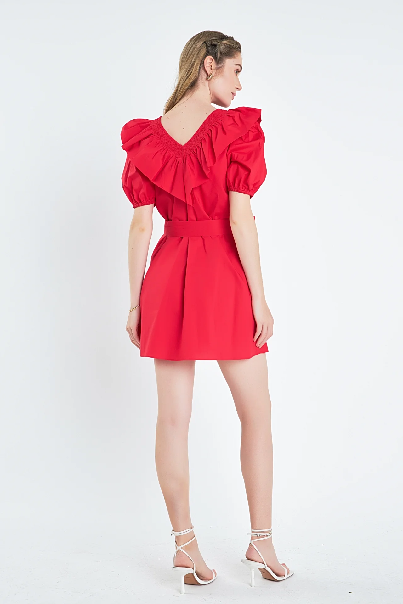 Smocked Ruffled Mini Dress - Image 4