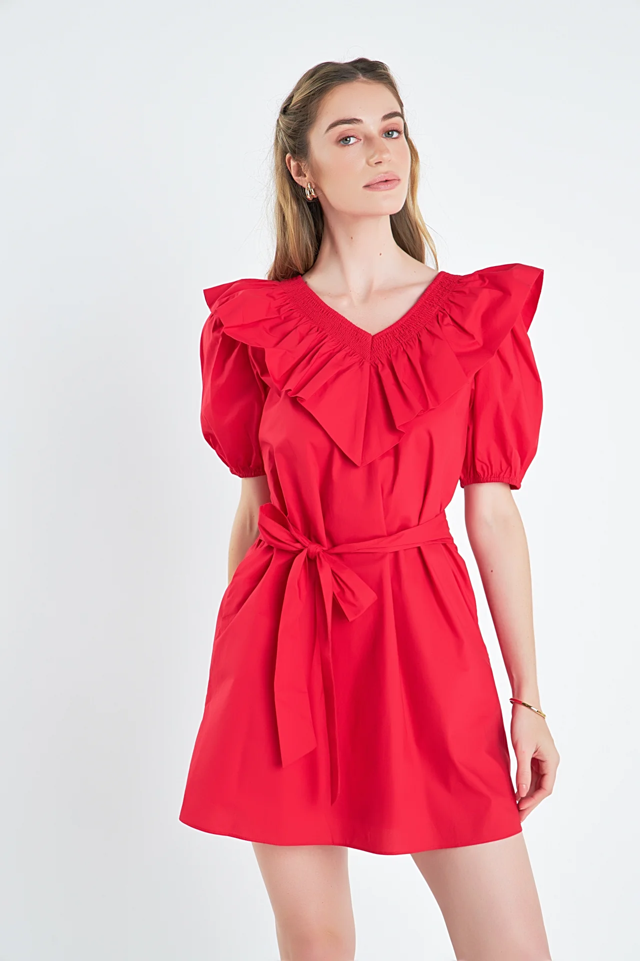 Smocked Ruffled Mini Dress - Image 5