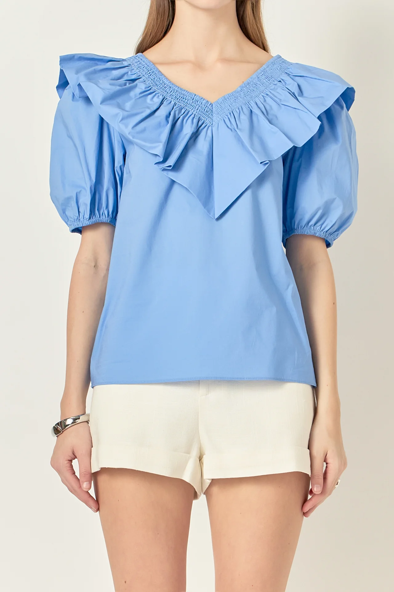 Ruffle Puff Sleeve Top - Image 2