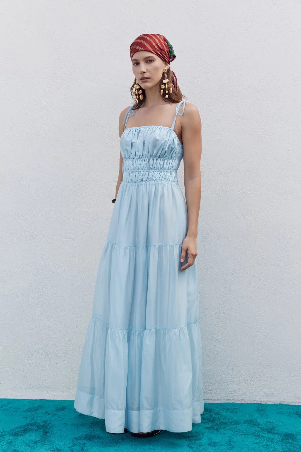 Smocked Tie Strap Maxi Dress - Image 3