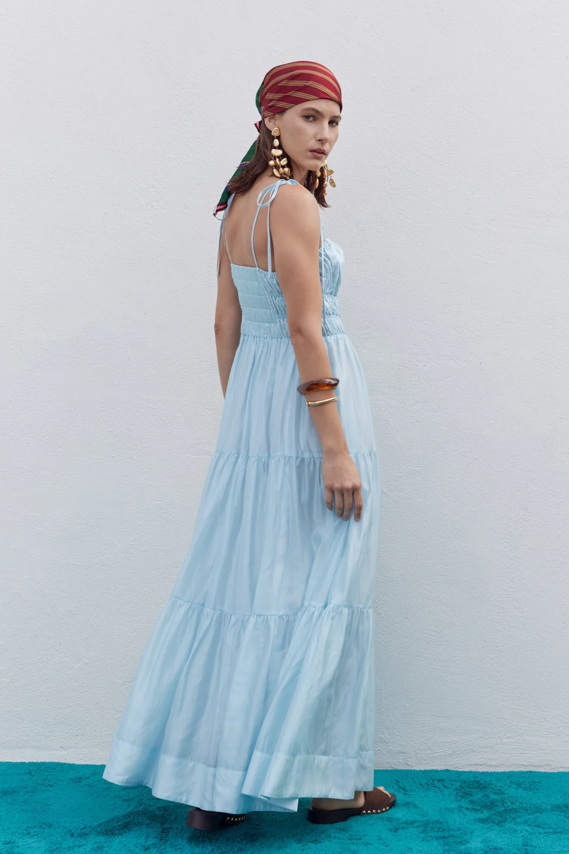 Smocked Tie Strap Maxi Dress - Image 4