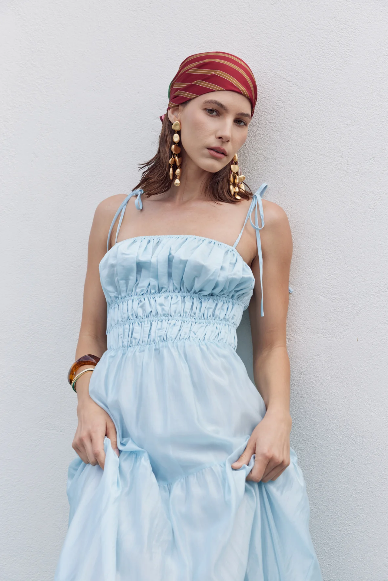 Smocked Tie Strap Maxi Dress - Image 5