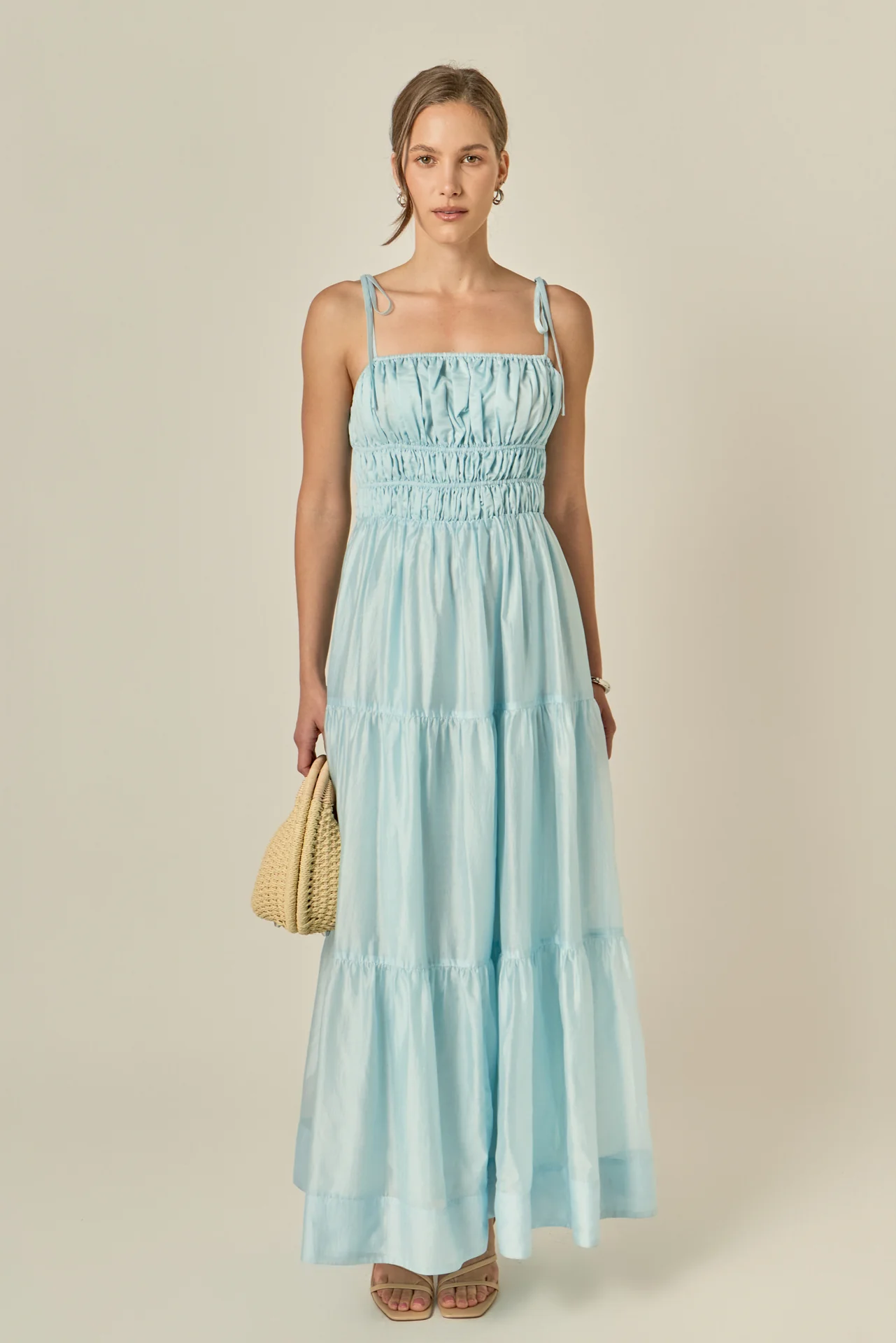 Smocked Tie Strap Maxi Dress - Image 6