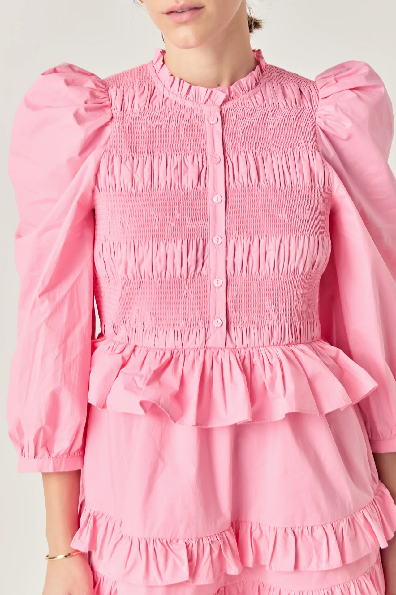 Smocking Detail Mini Dress - Image 7