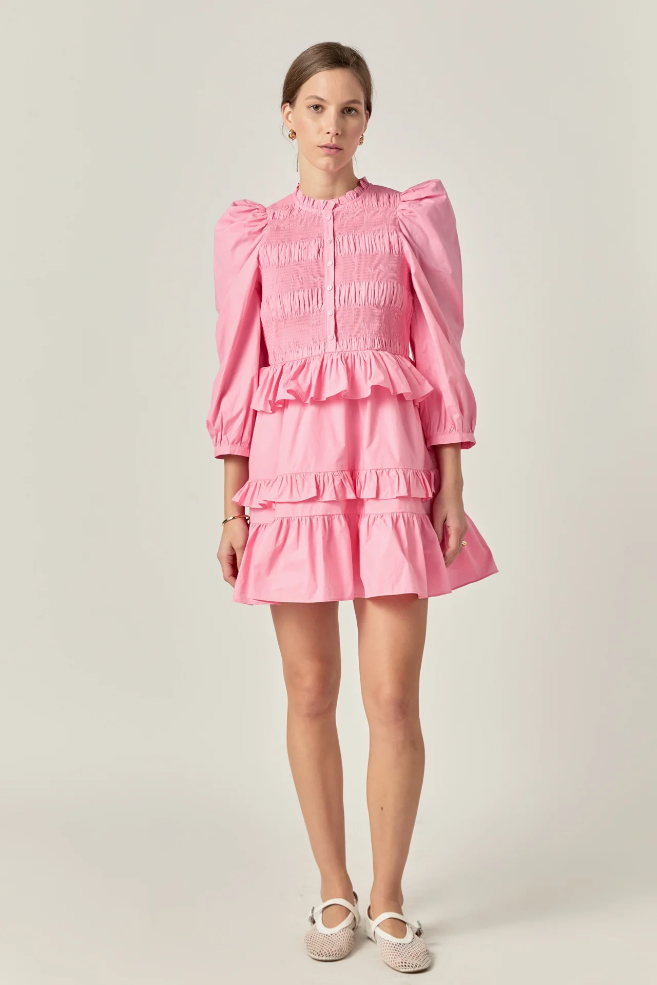Smocking Detail Mini Dress - Image 8