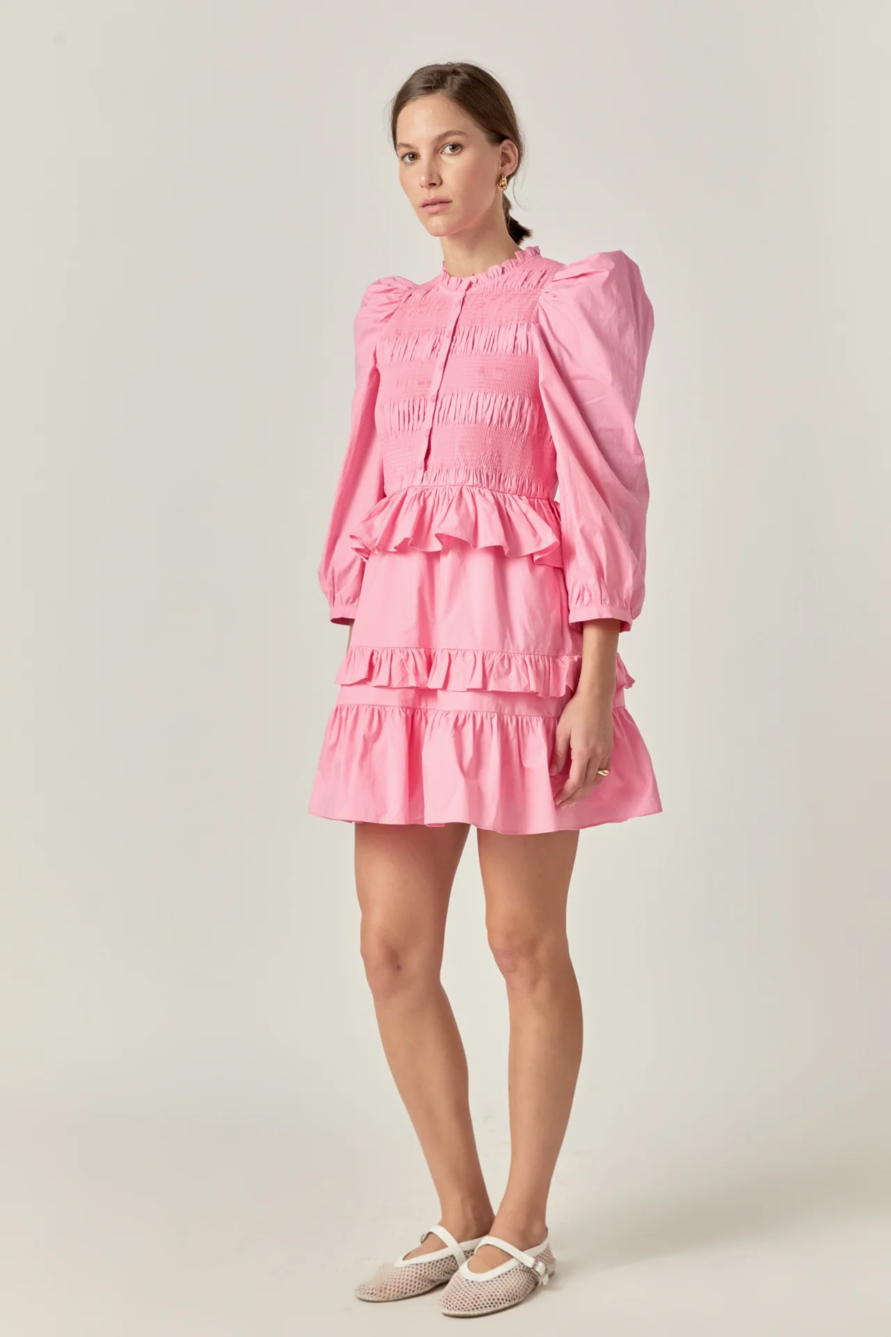 Smocking Detail Mini Dress - Image 9