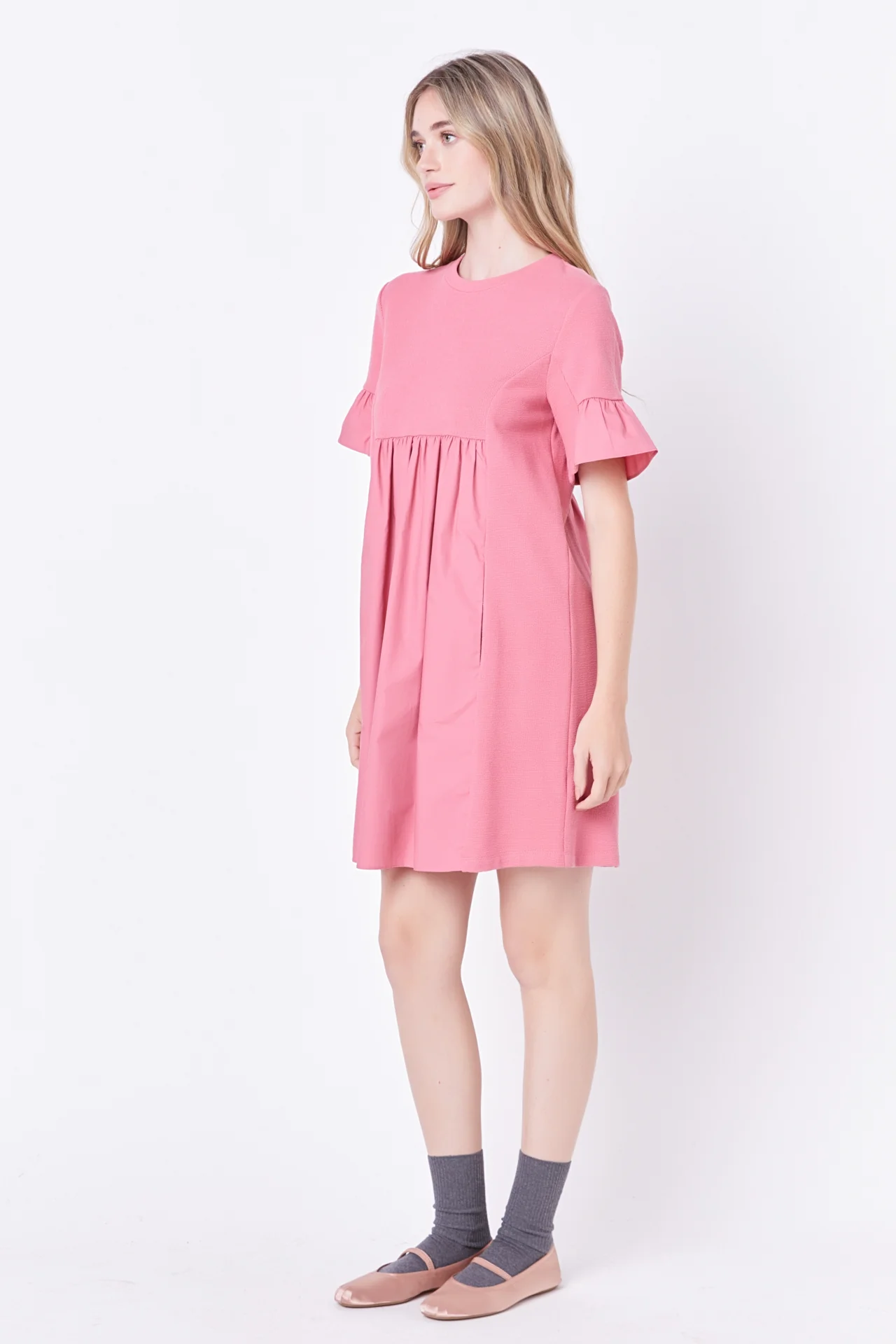 Mixed Media Short-Sleeve Mini Dress - Image 18
