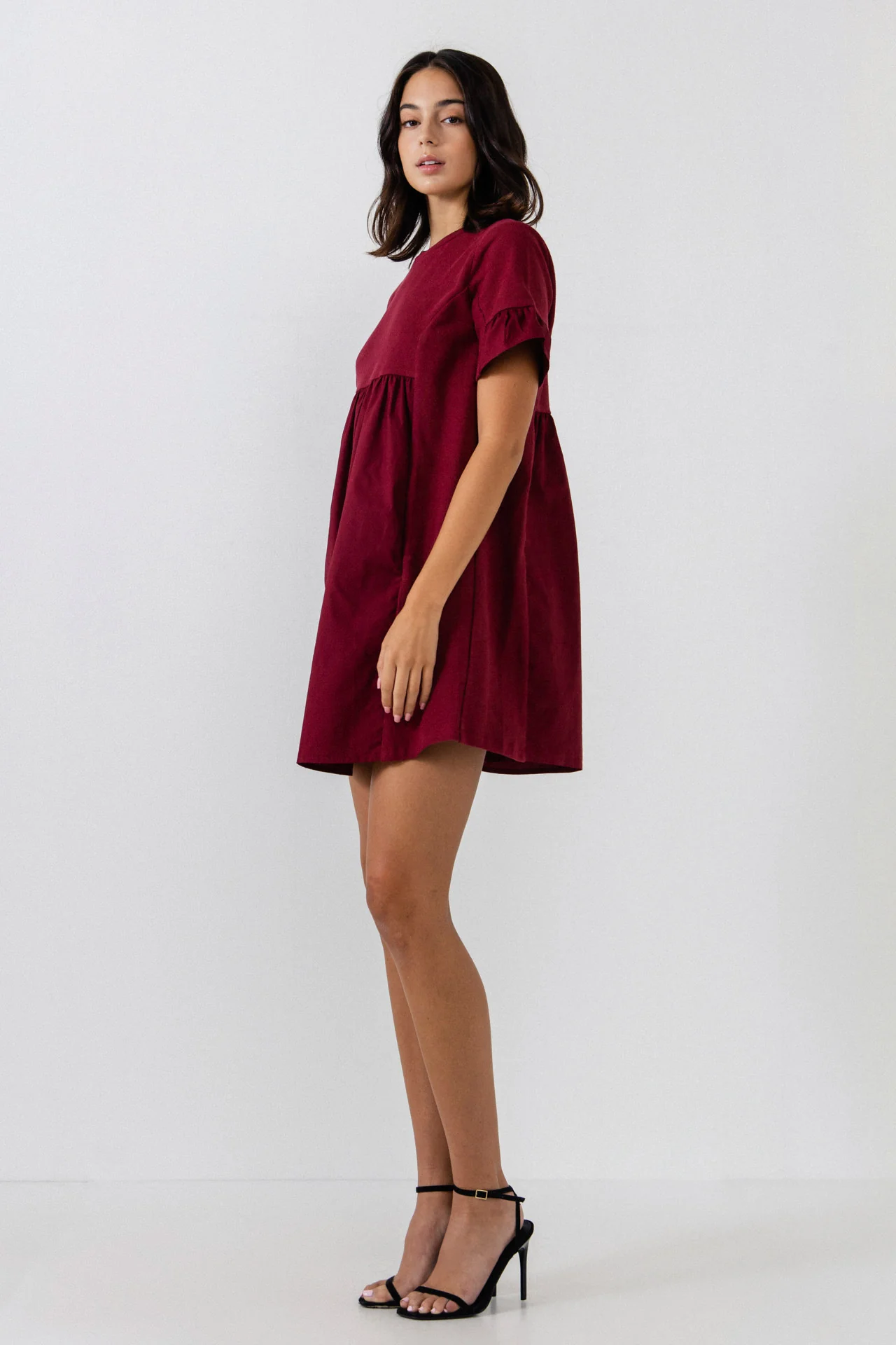 Mixed Media Short-Sleeve Mini Dress - Image 23