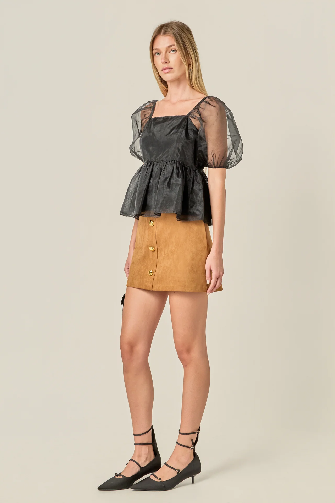 Sheer Organza Baby Doll Top - Image 3