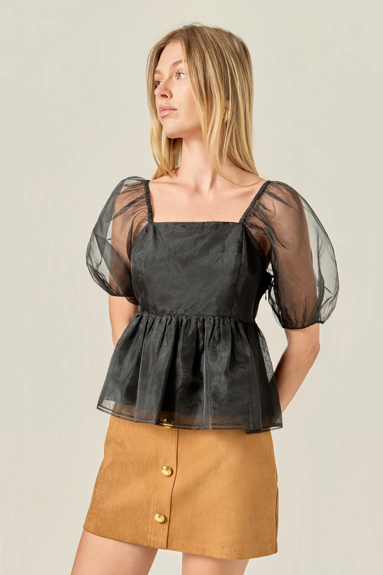 Sheer Organza Baby Doll Top - Image 5